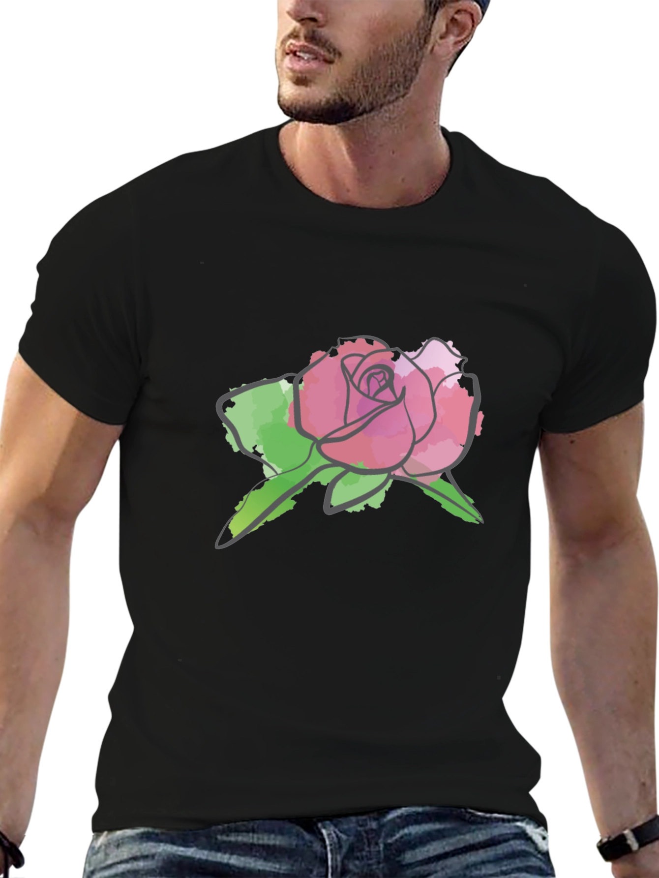 Rose Graphic T-Shirt - Stylish & Comfortable