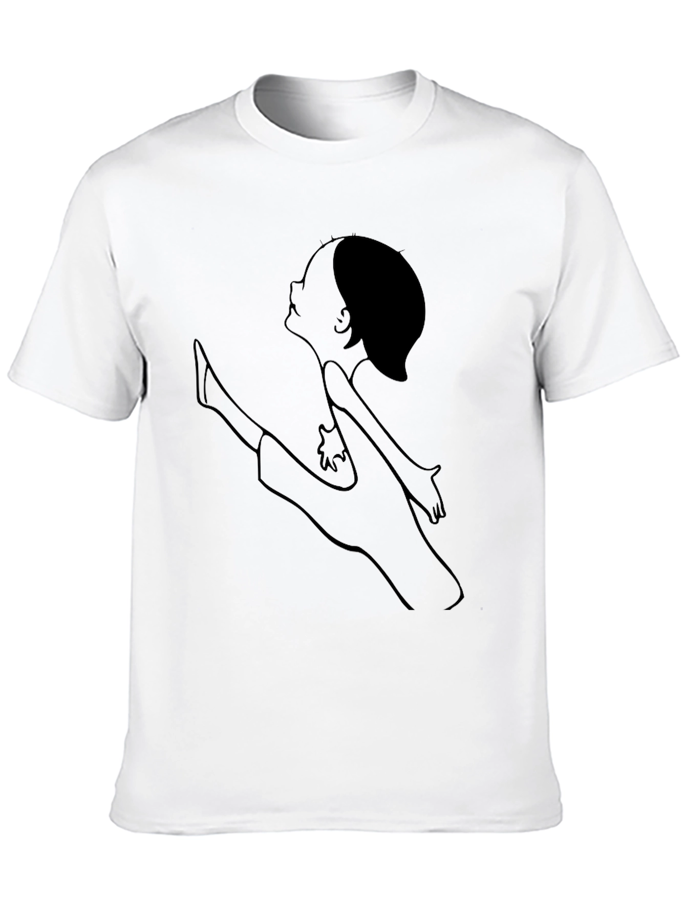 Unique Line Art Tee - Casual Black T-Shirt