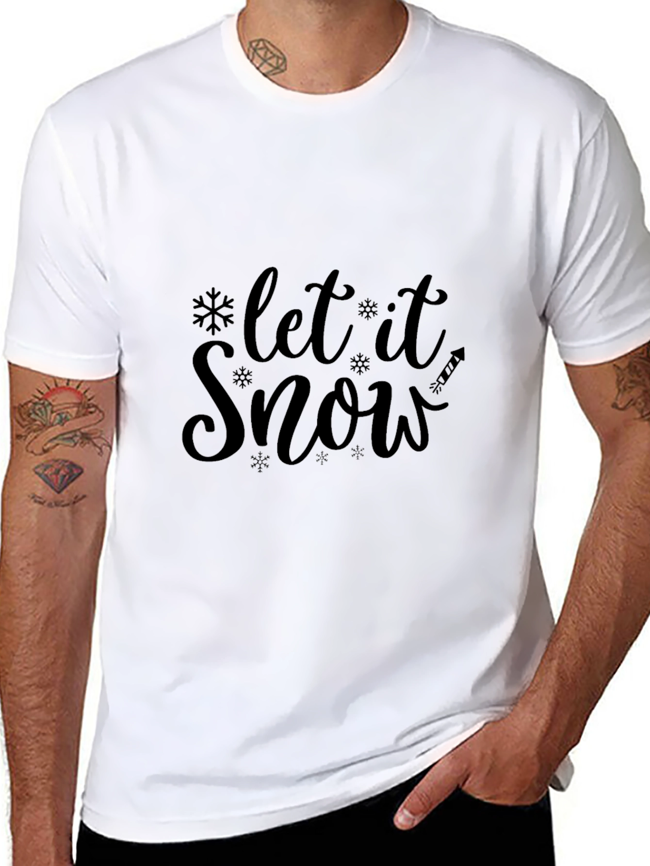 Let It Snow Graphic Print Crew Neck Tee
