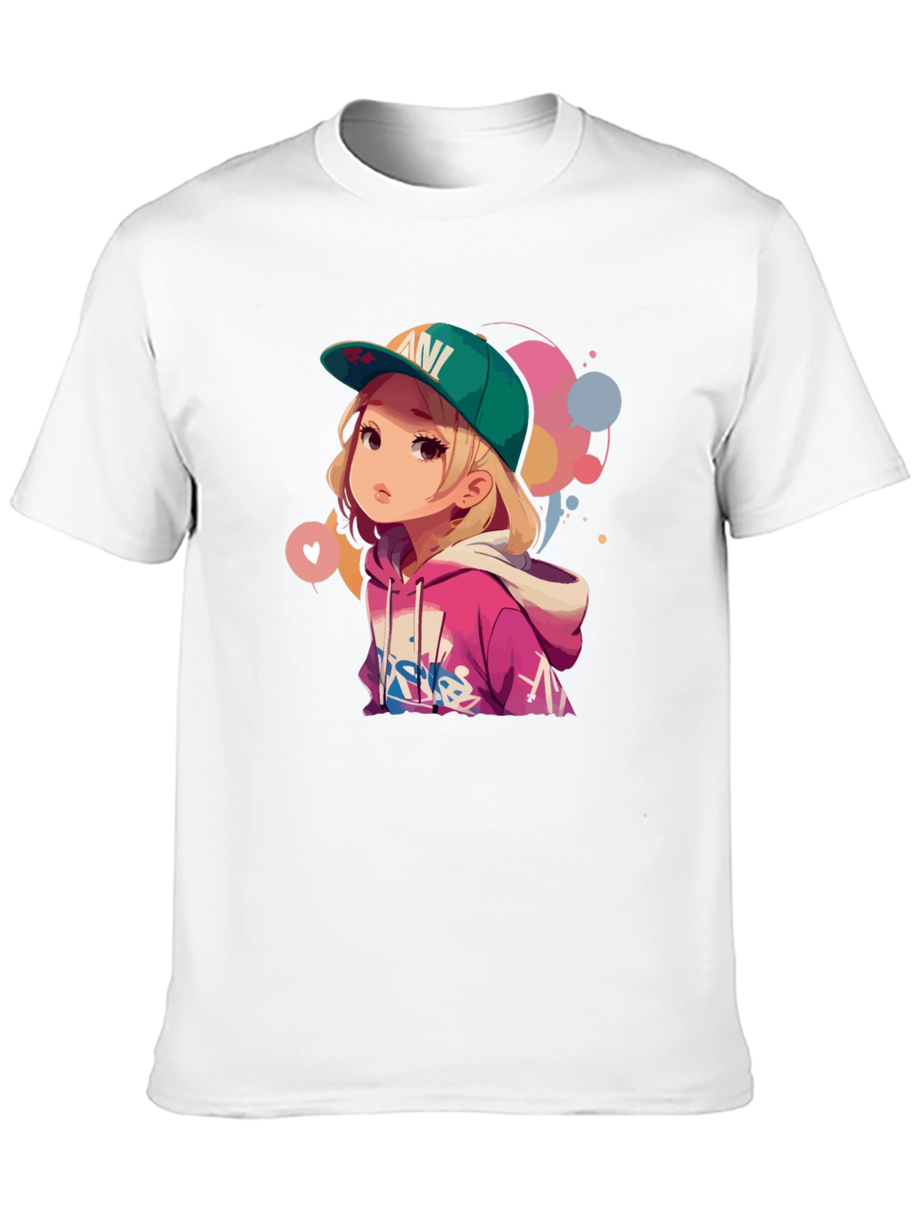 Anime Girl Graphic Tee - Stylish Black T-Shirt