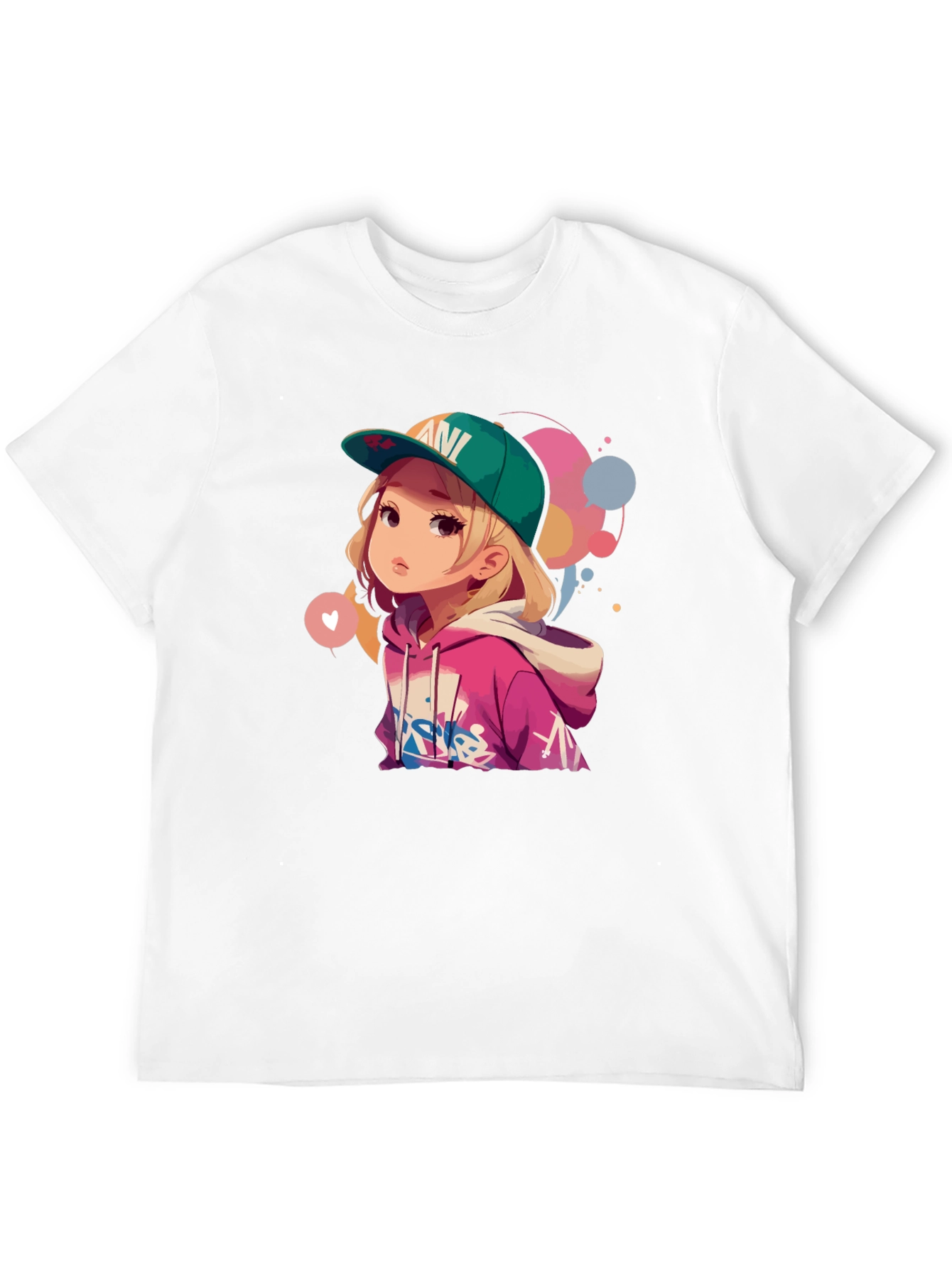 Anime Girl Graphic Tee - Stylish Black T-Shirt