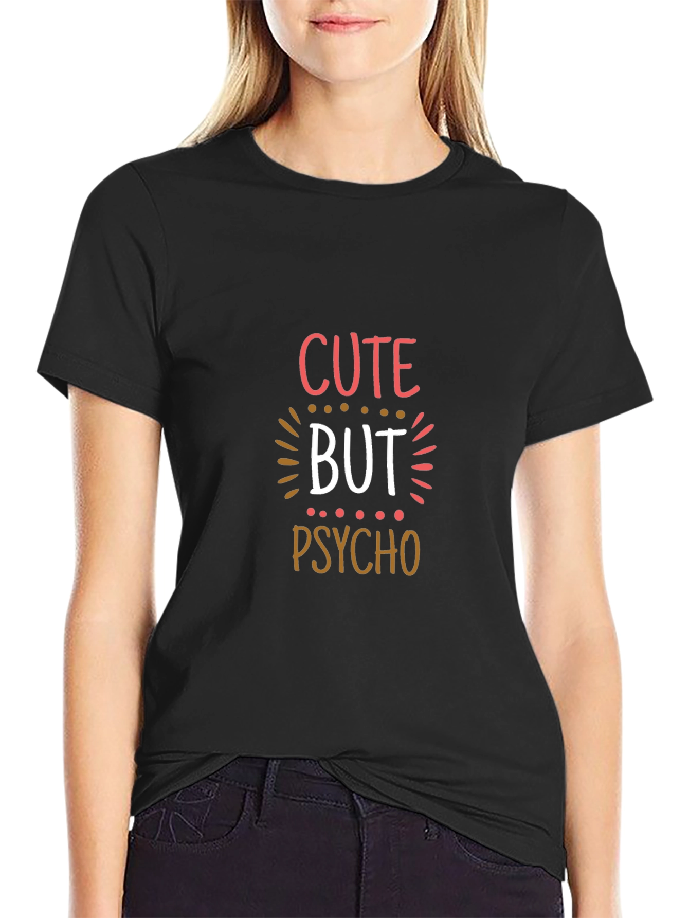 Cute But Psycho Graphic Tee - Black T-Shirt