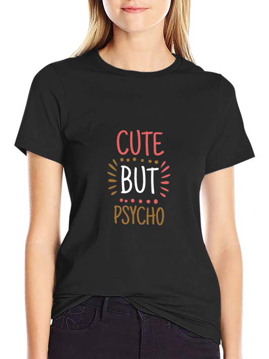 Cute But Psycho Graphic Tee - Black T-Shirt