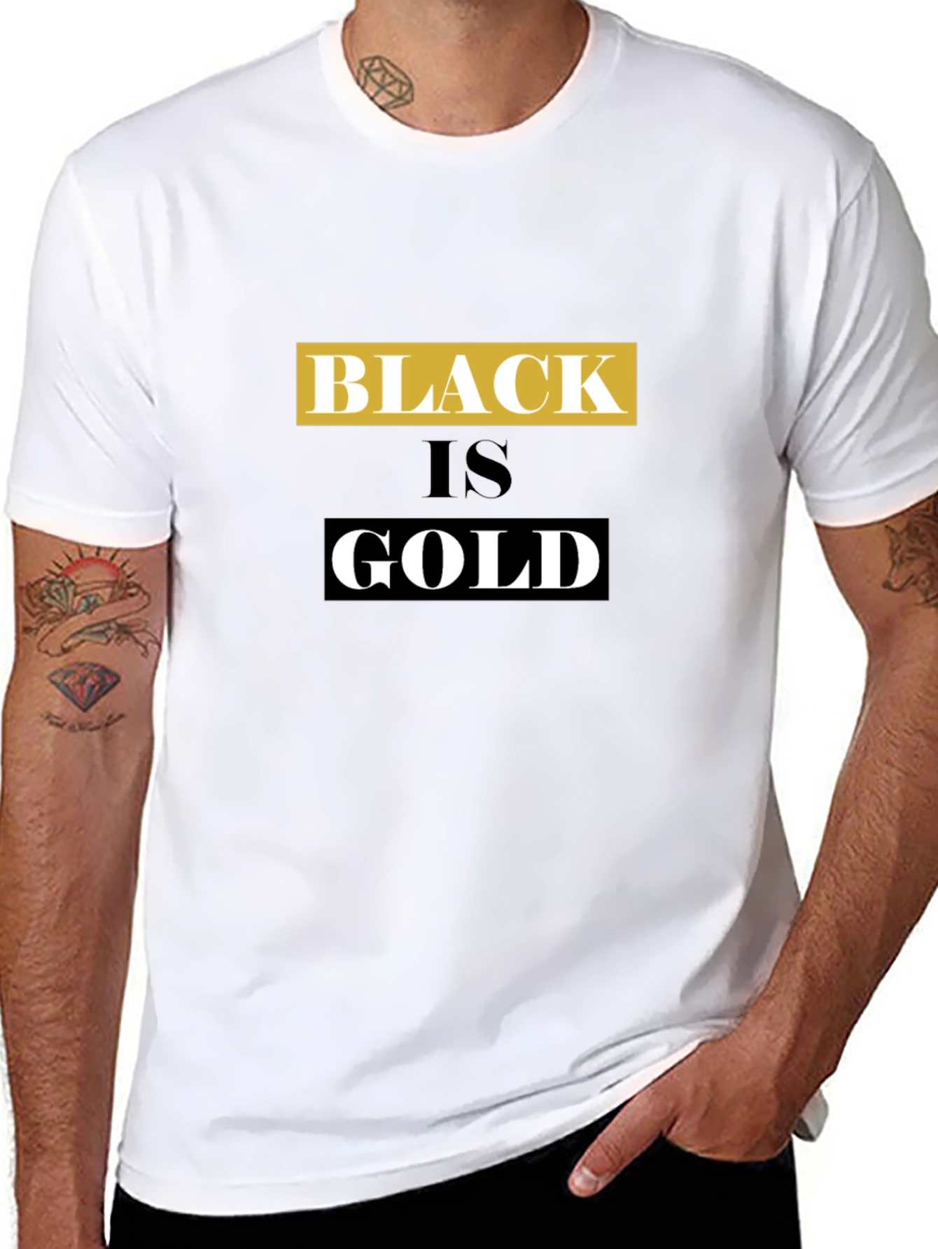 Black is Gold Graphic Tee - Stylish Mens T-Shirt