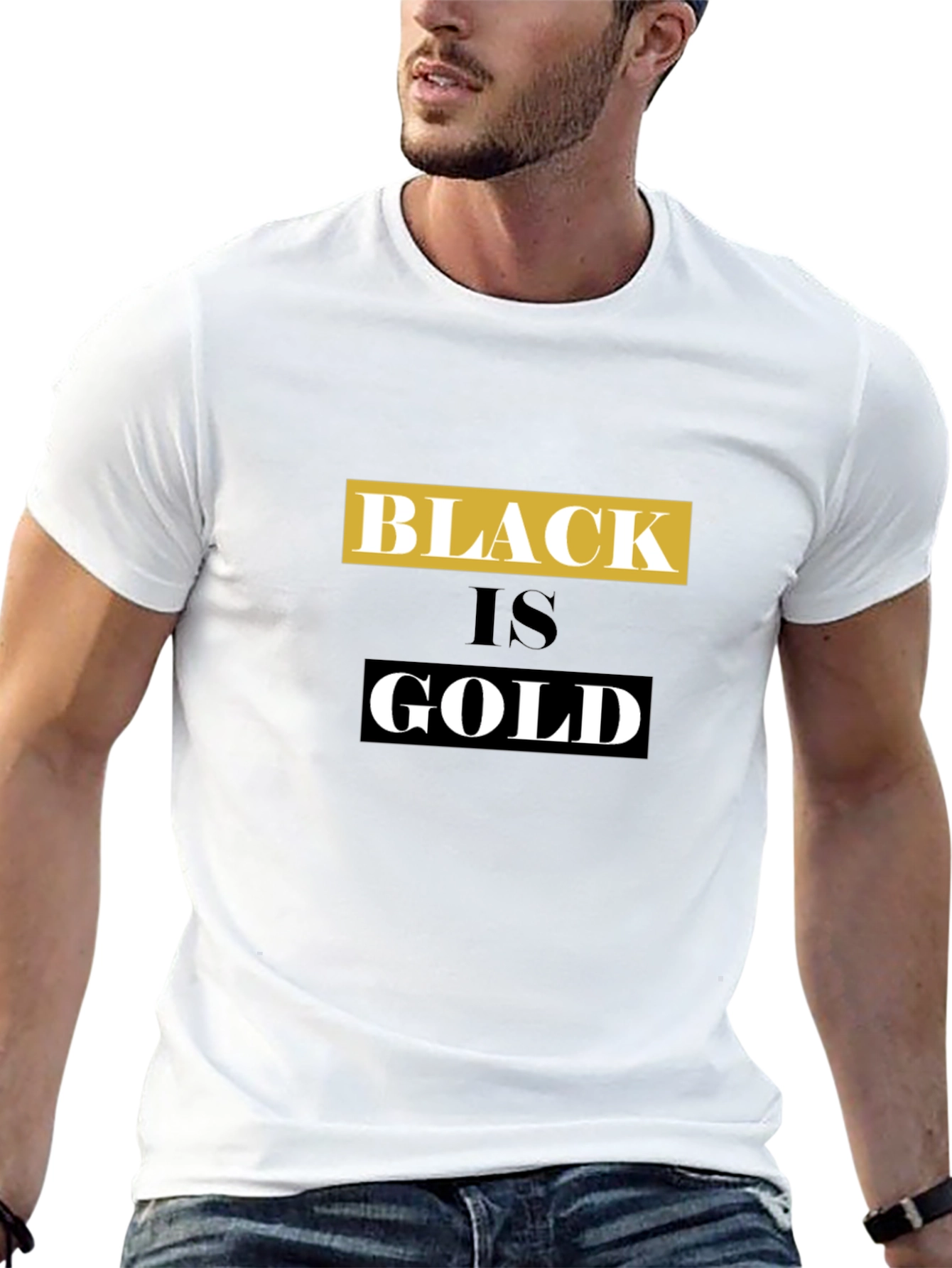 Black is Gold Graphic Tee - Stylish Mens T-Shirt
