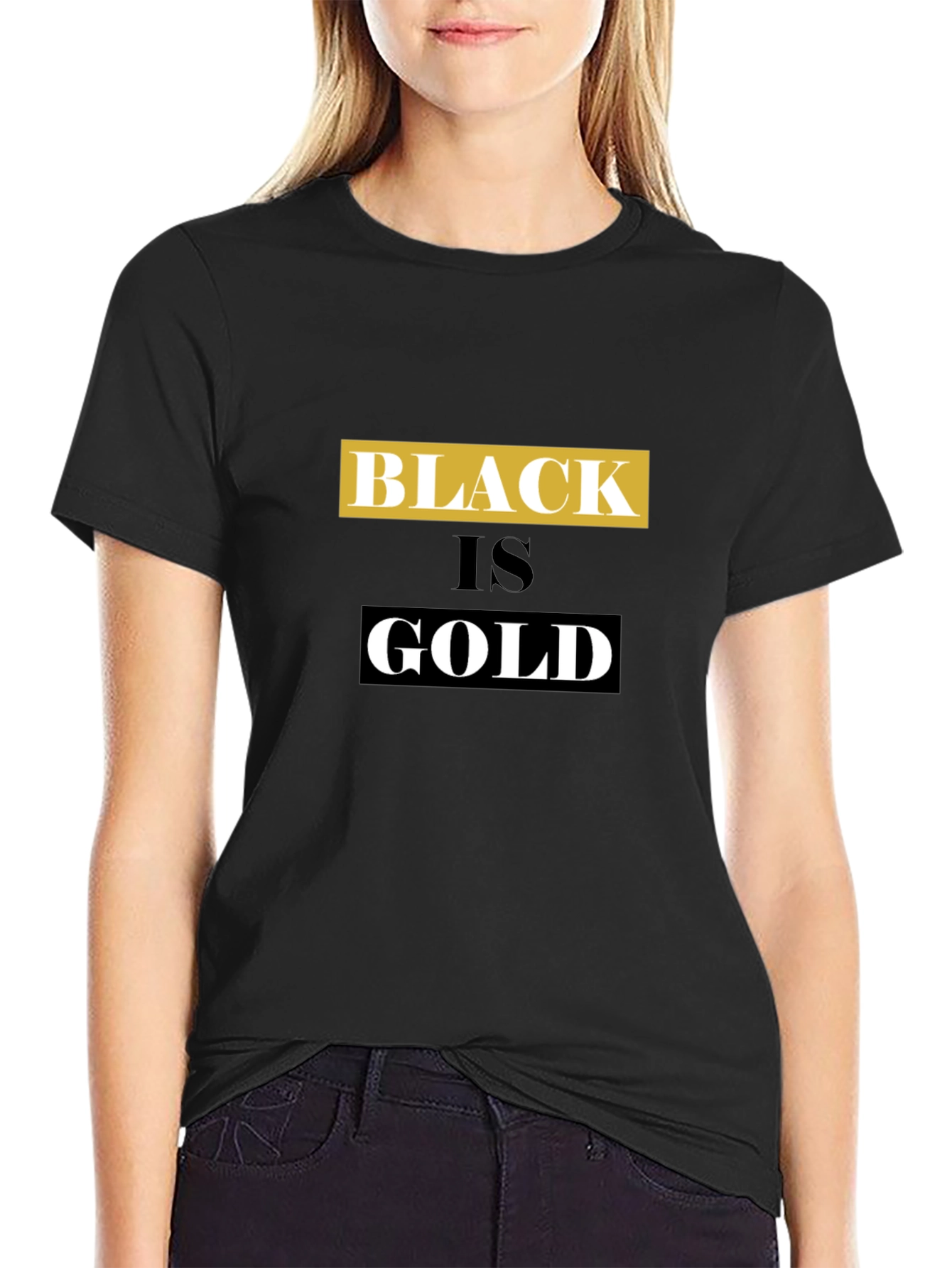 Black is Gold Graphic Tee - Stylish Mens T-Shirt