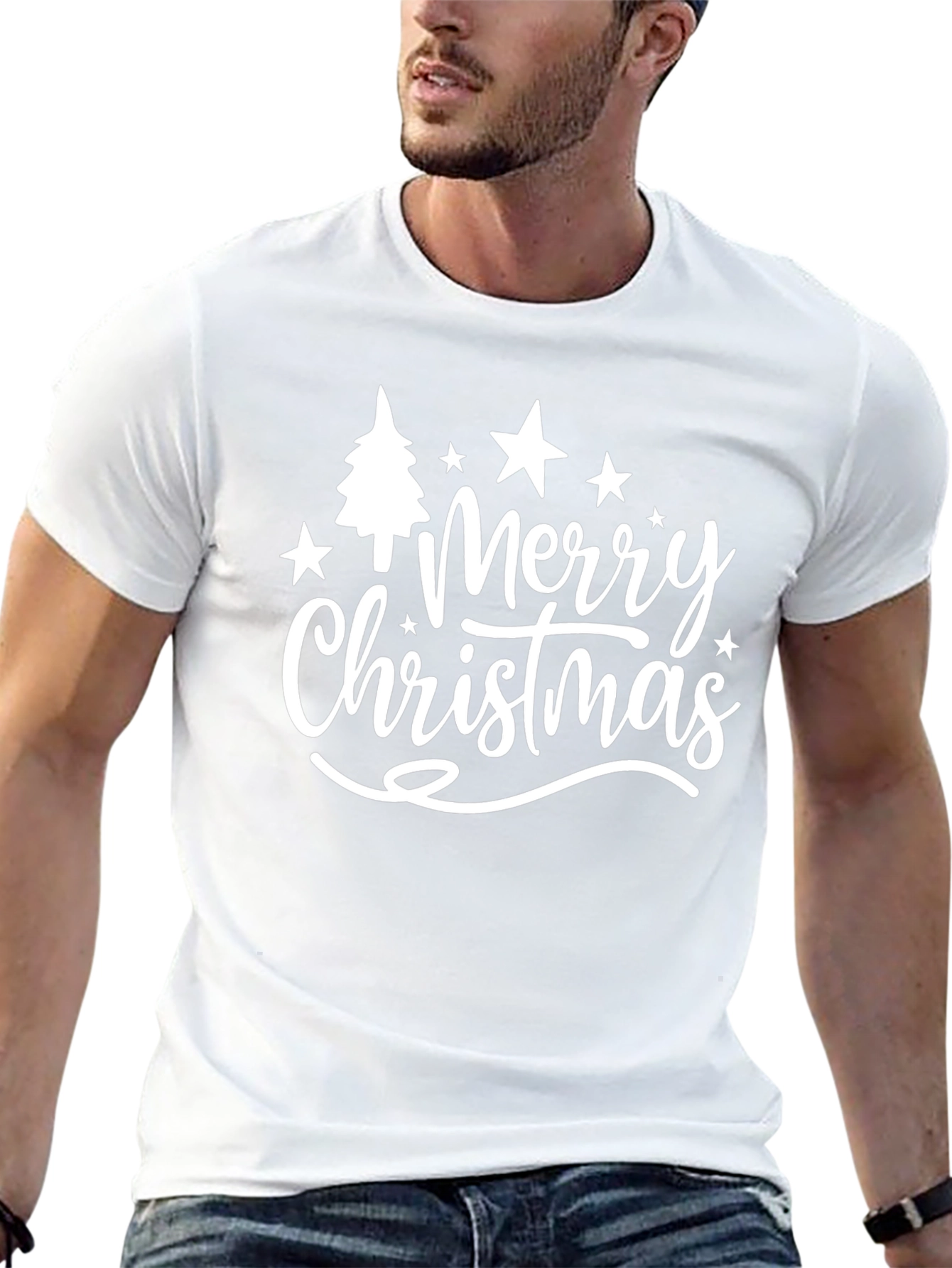 Merry Christmas Black Graphic T-Shirt