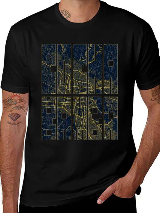 Abstract Map Graphic Print T-Shirt