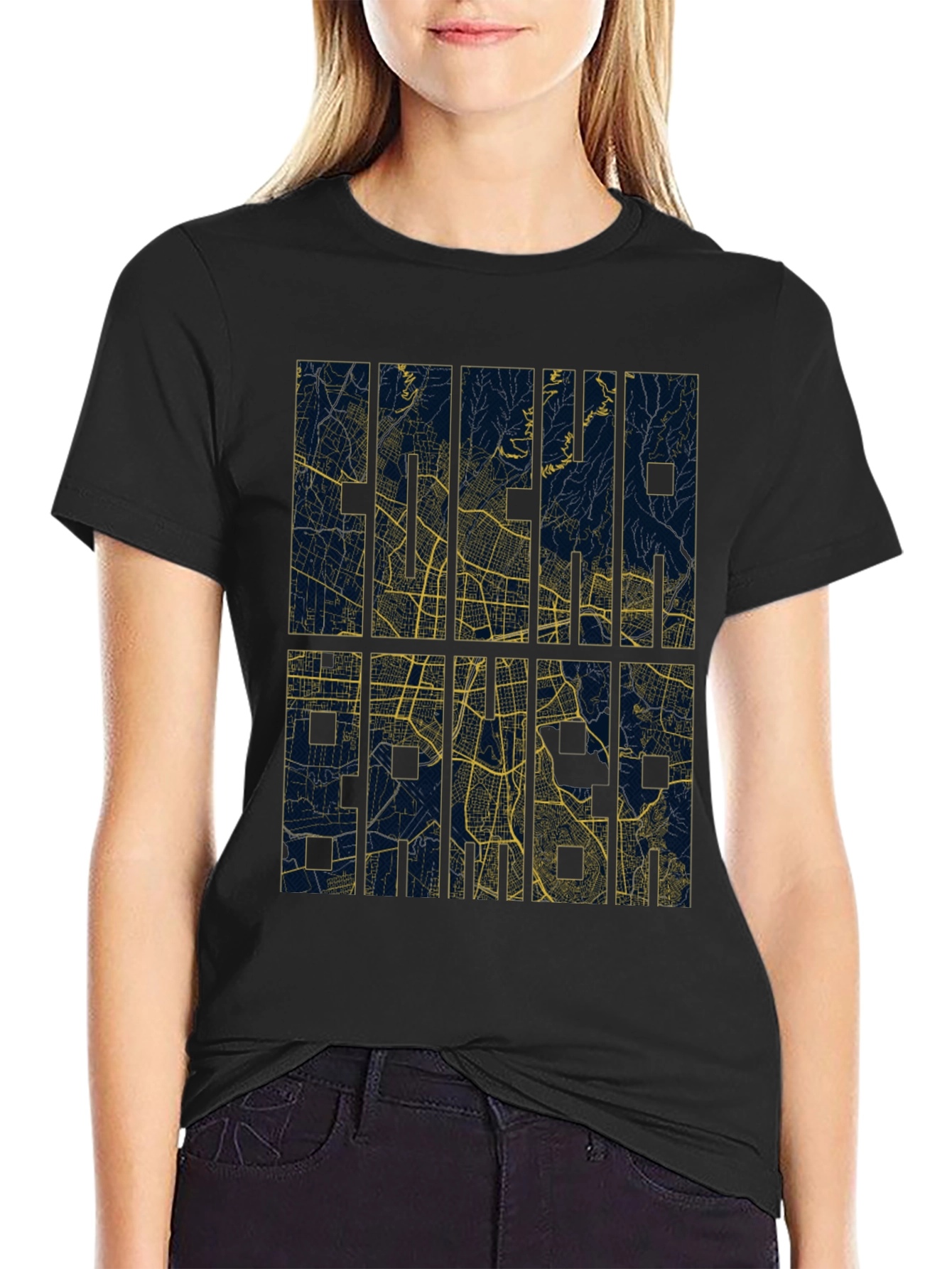 Abstract Map Graphic Print T-Shirt