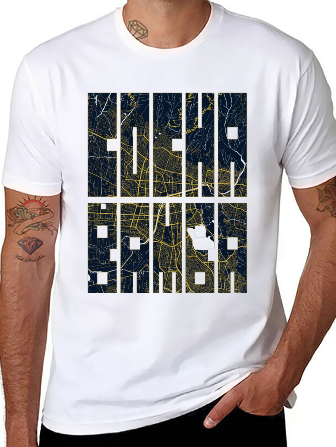 Abstract Map Graphic Print T-Shirt