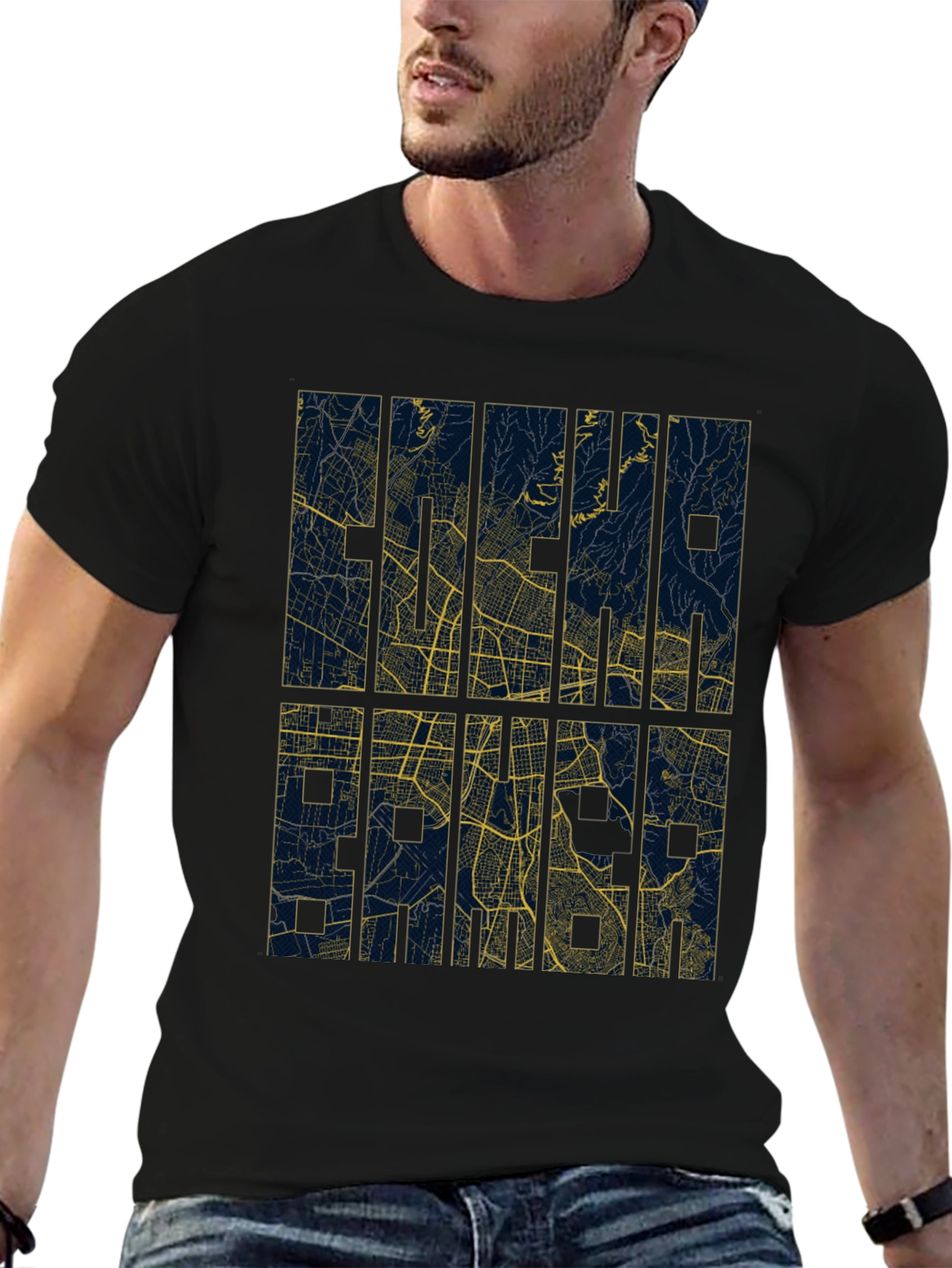 Abstract Map Graphic Print T-Shirt