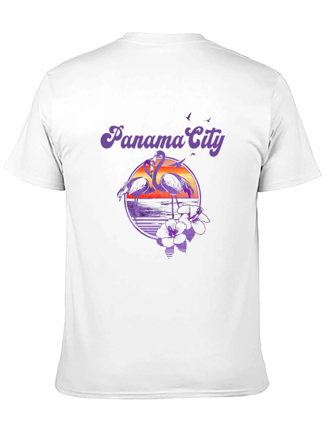 Panama City Flamingo Sunset Graphic T-Shirt