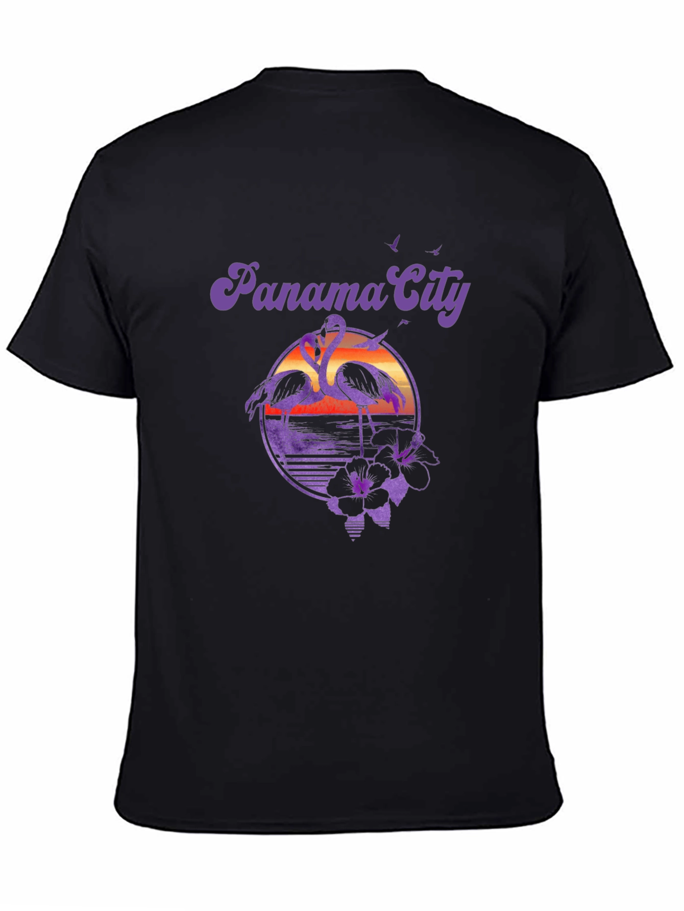 Panama City Flamingo Sunset Graphic T-Shirt