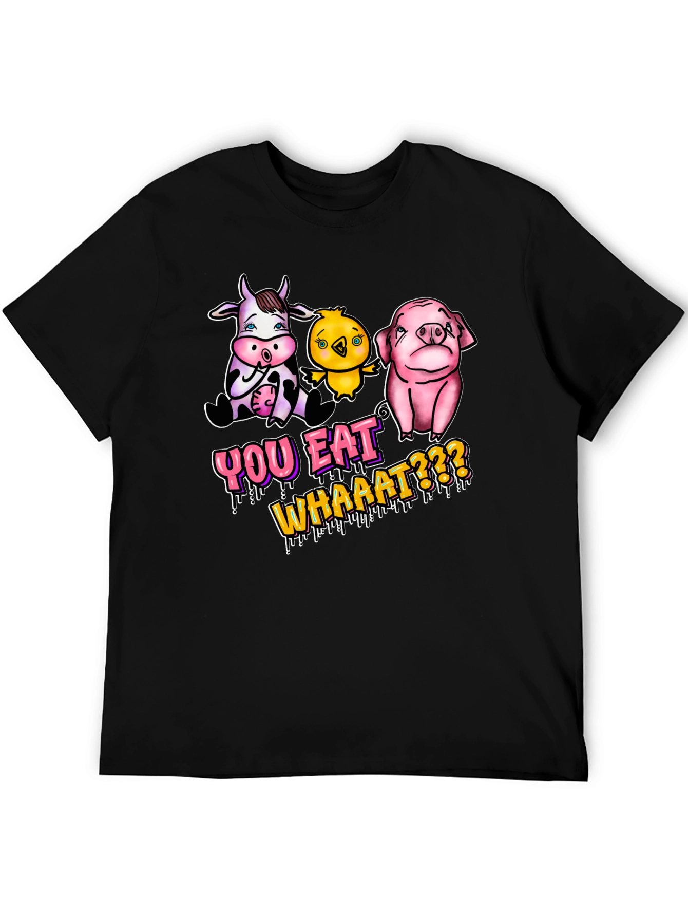 Vegan T-Shirt: You Eat Whaaat??? Funny Animal Design