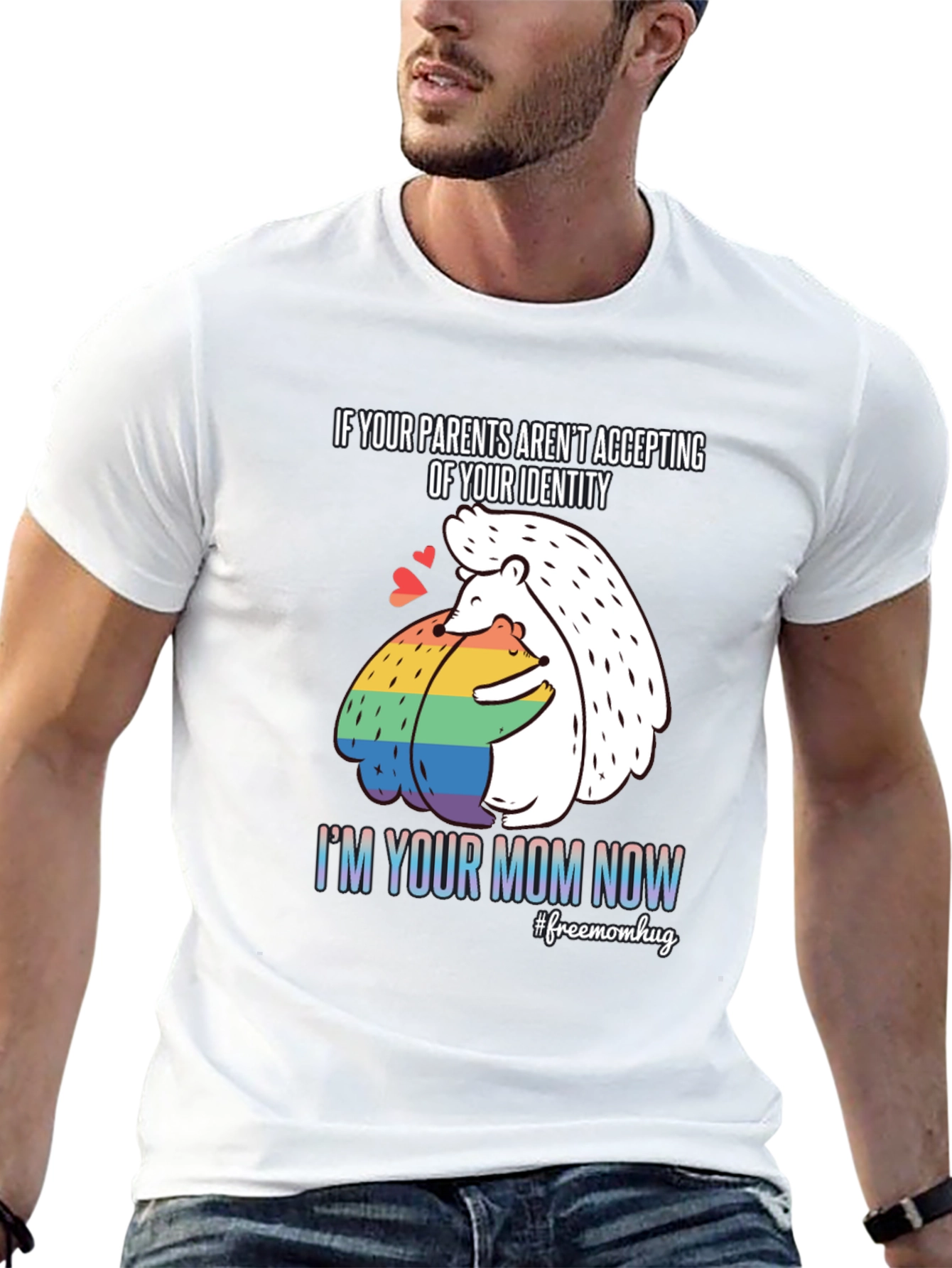 LGBTQ+ Pride Hedgehog Mom Hug Graphic Tee