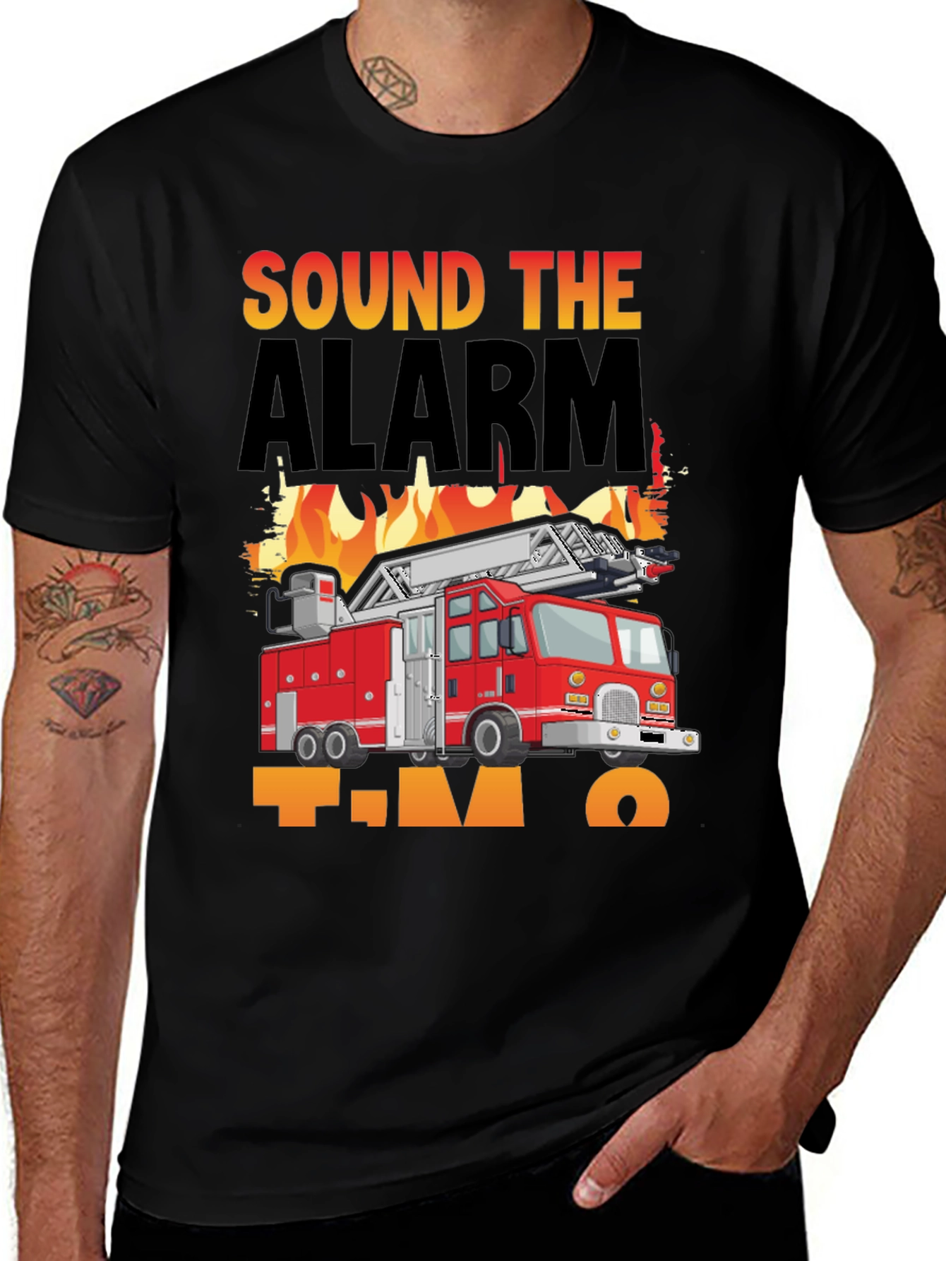 Sound The Alarm Im Two Firetruck T-Shirt