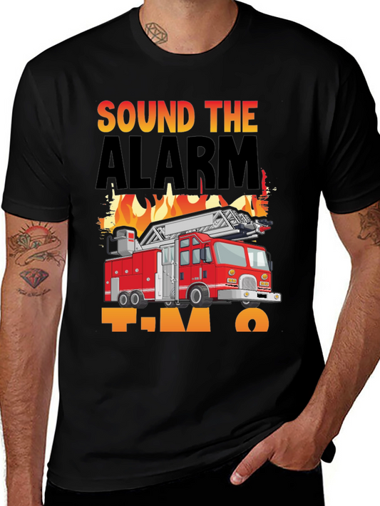 Sound The Alarm Im Two Firetruck T-Shirt