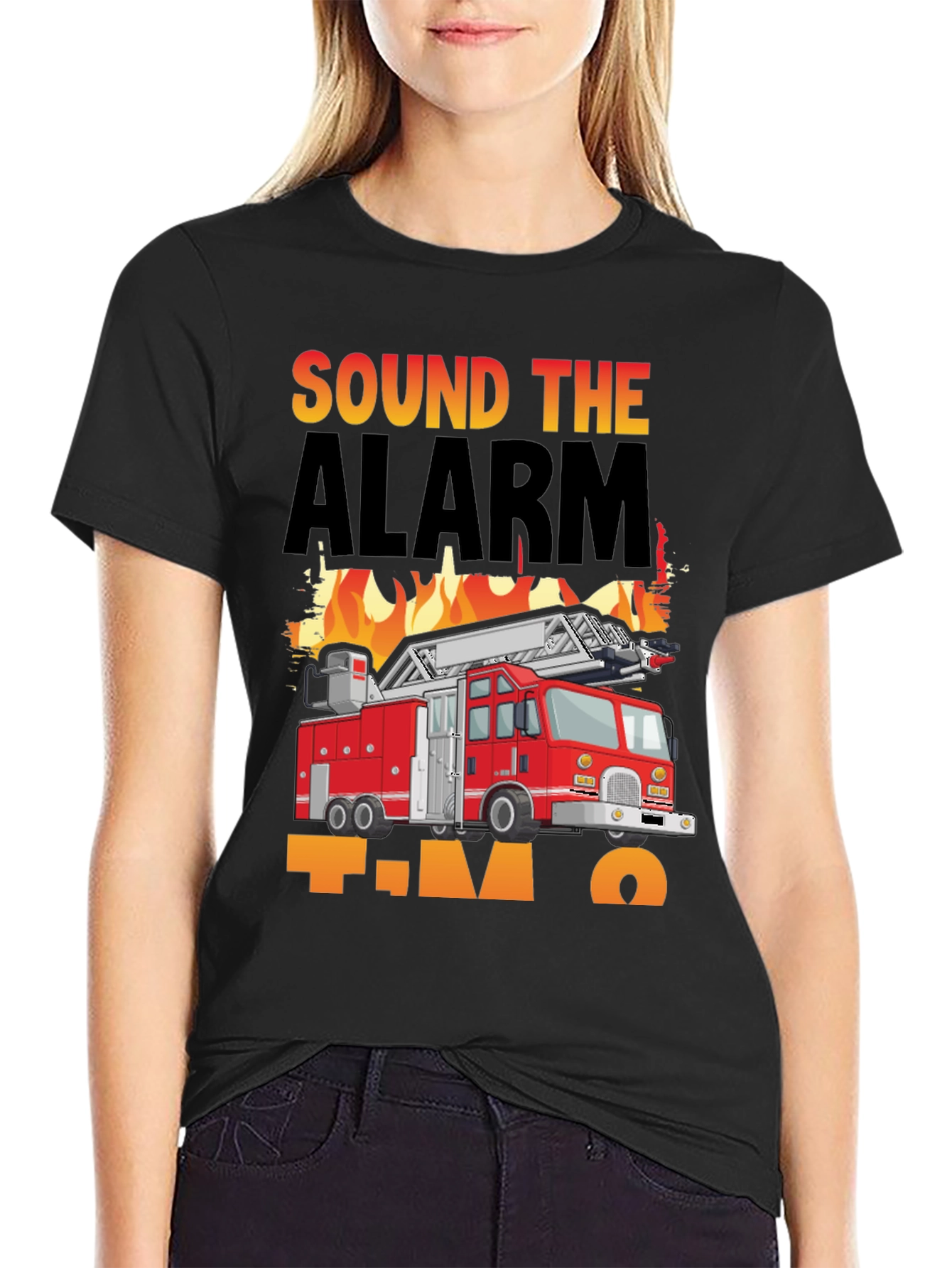 Sound The Alarm Im Two Firetruck T-Shirt