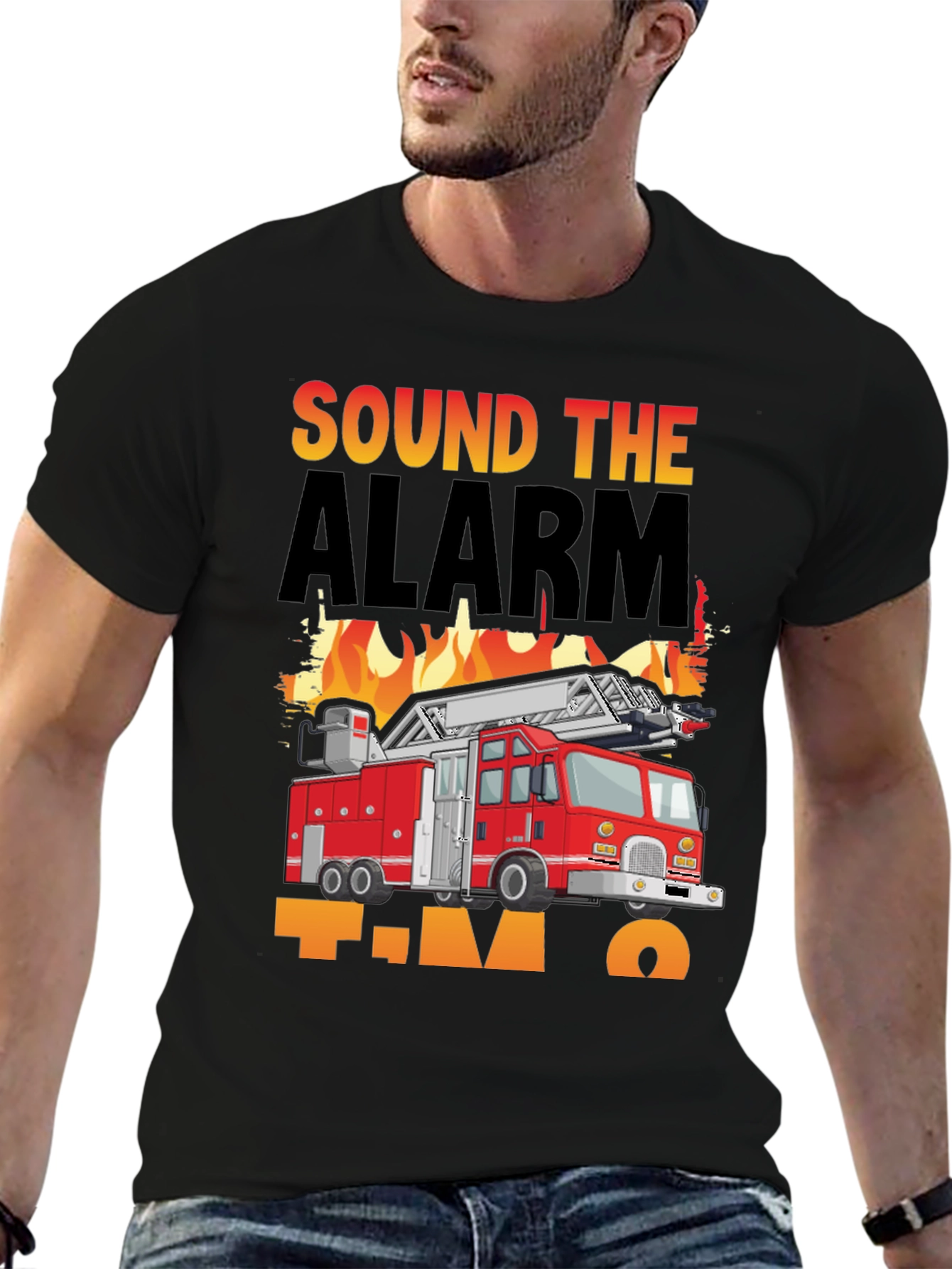 Sound The Alarm Im Two Firetruck T-Shirt