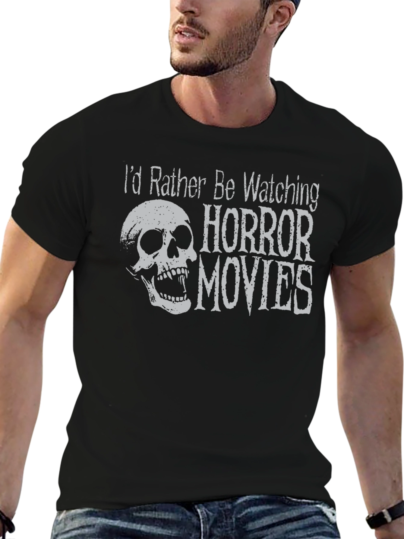 Horror Movie Fan T-Shirt - Skull Design