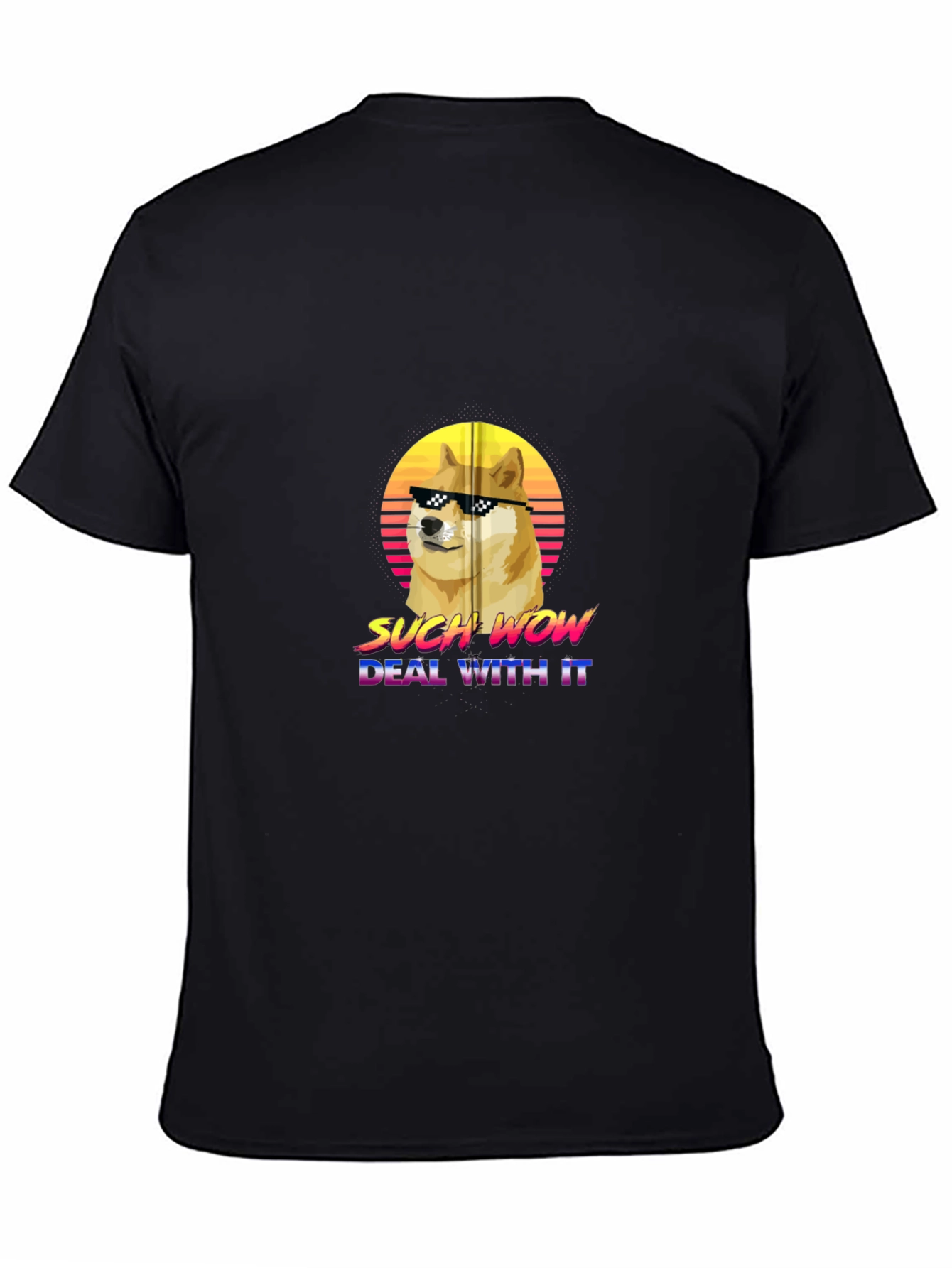 Doge Such Wow Deal With It Graphic T-Shirt