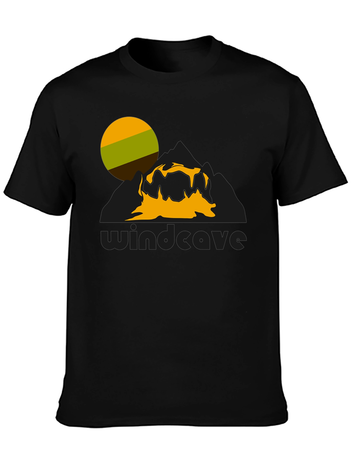 Windcave Graphic Tee - Nature Inspired Black T-Shirt