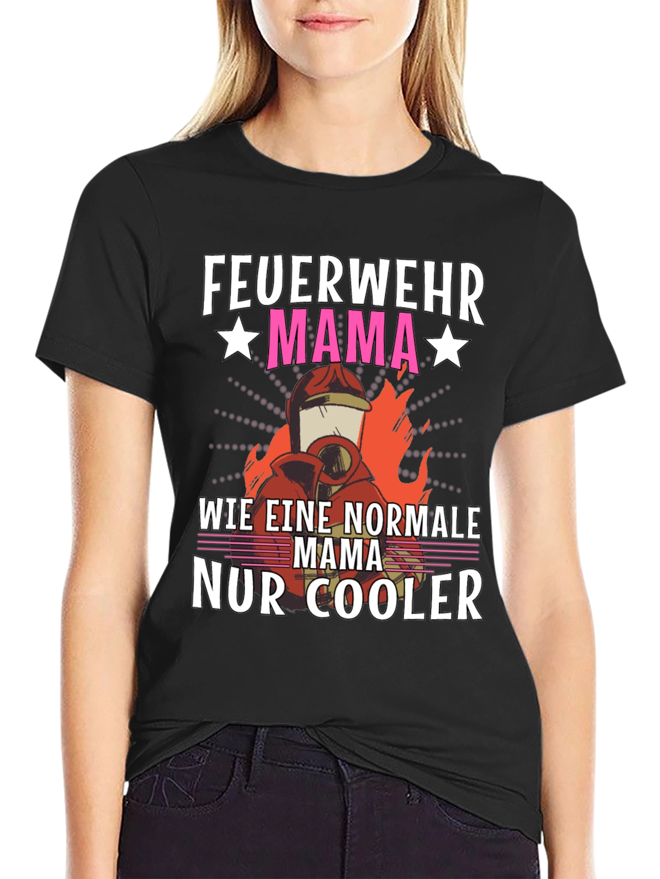 Feuerwehr Mama T-Shirt - Cool Firefighter Mom Tee