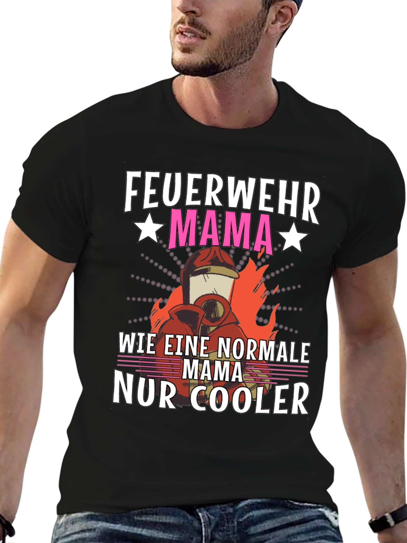 Feuerwehr Mama T-Shirt - Cool Firefighter Mom Tee