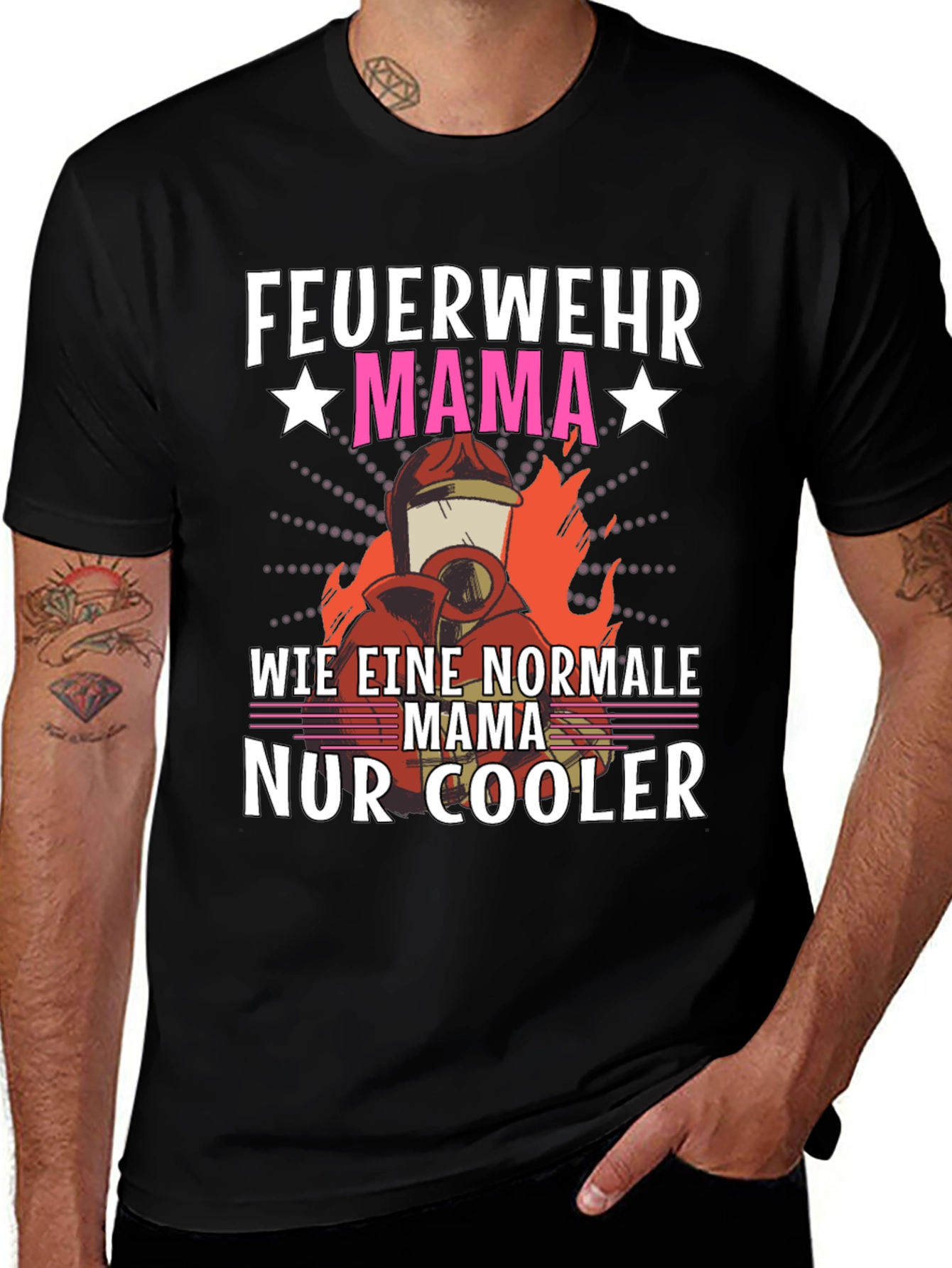 Feuerwehr Mama T-Shirt - Cool Firefighter Mom Tee