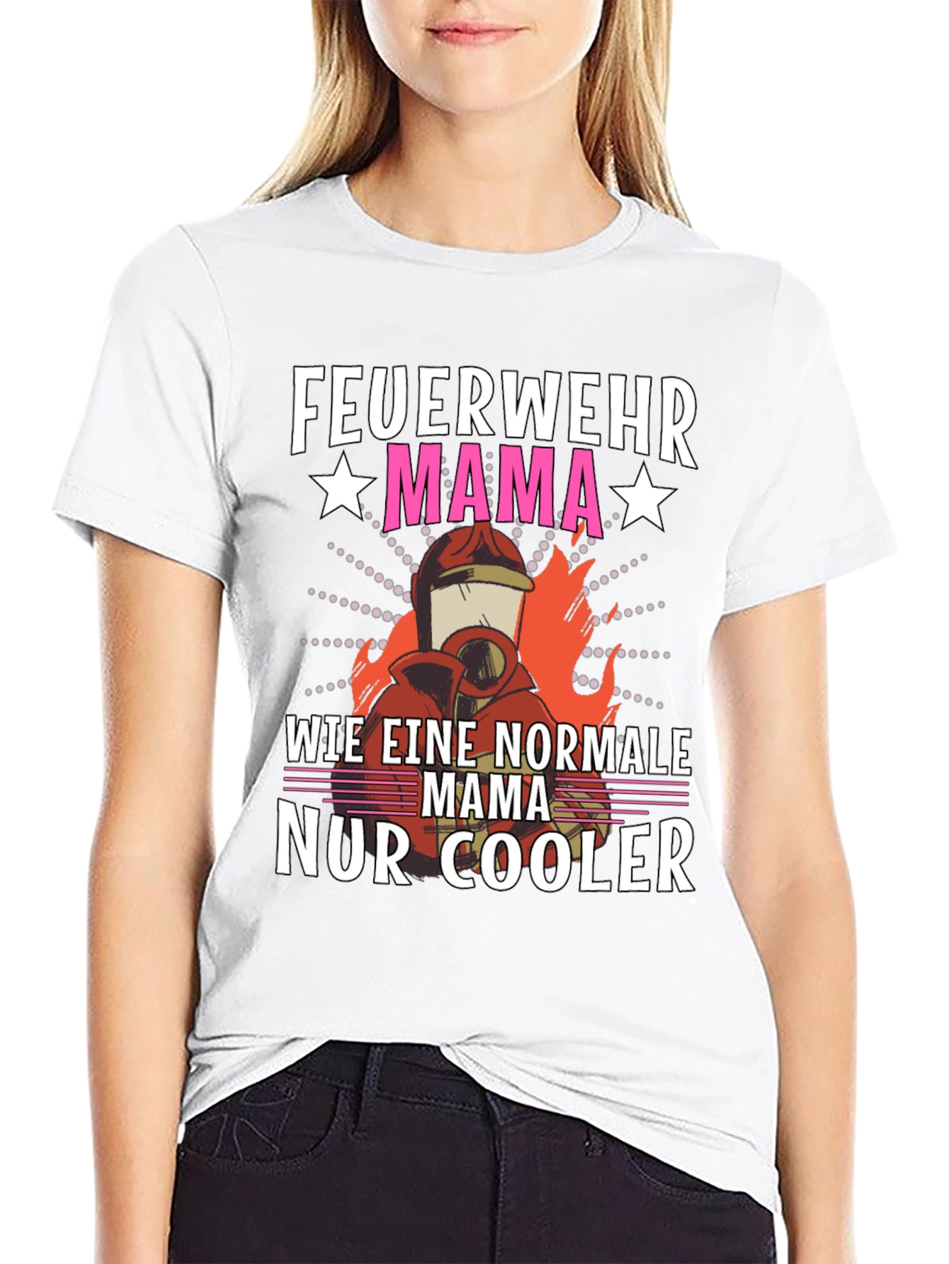 Feuerwehr Mama T-Shirt - Cool Firefighter Mom Tee