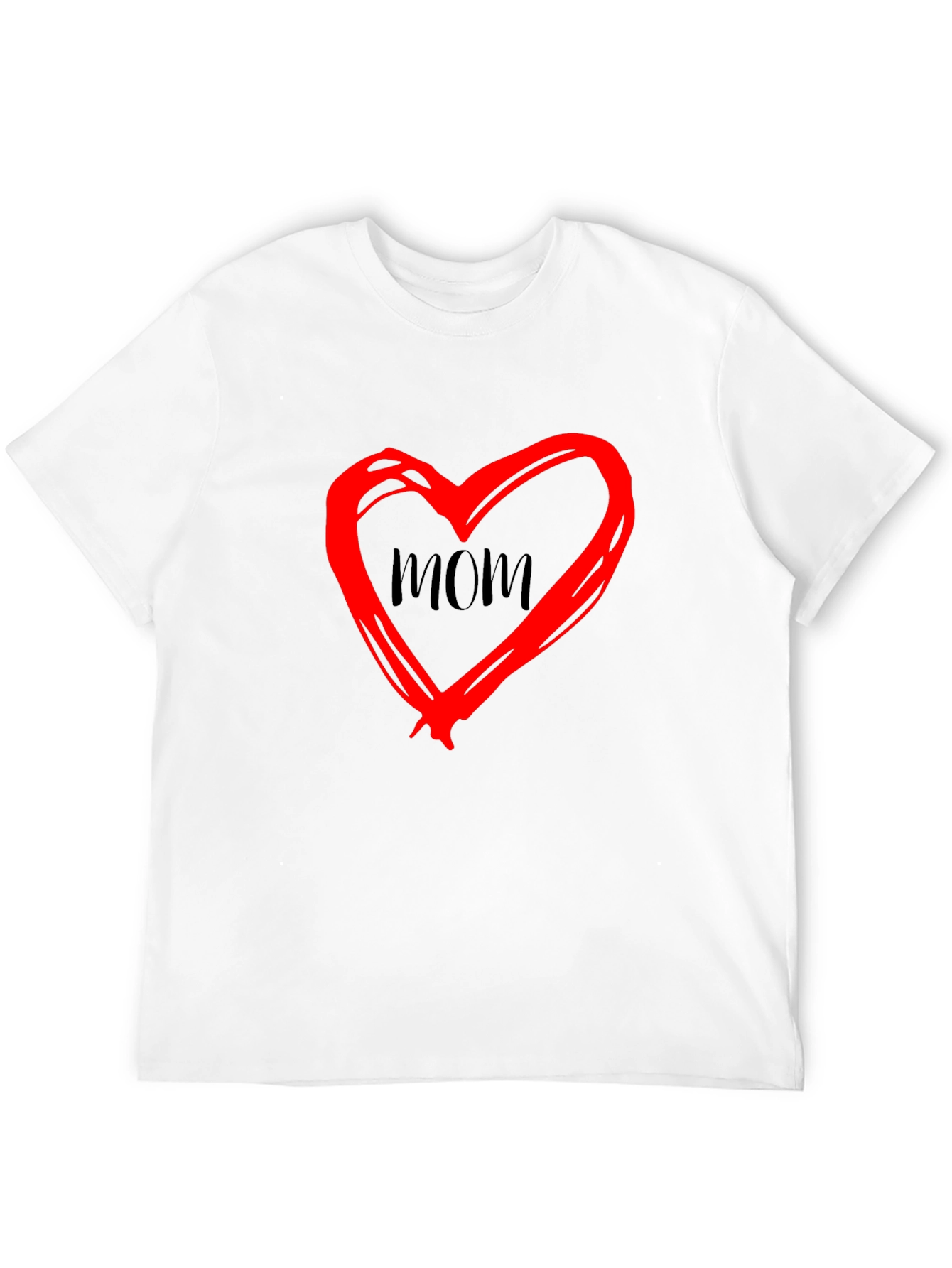 Mom Heart Graphic Black T-Shirt