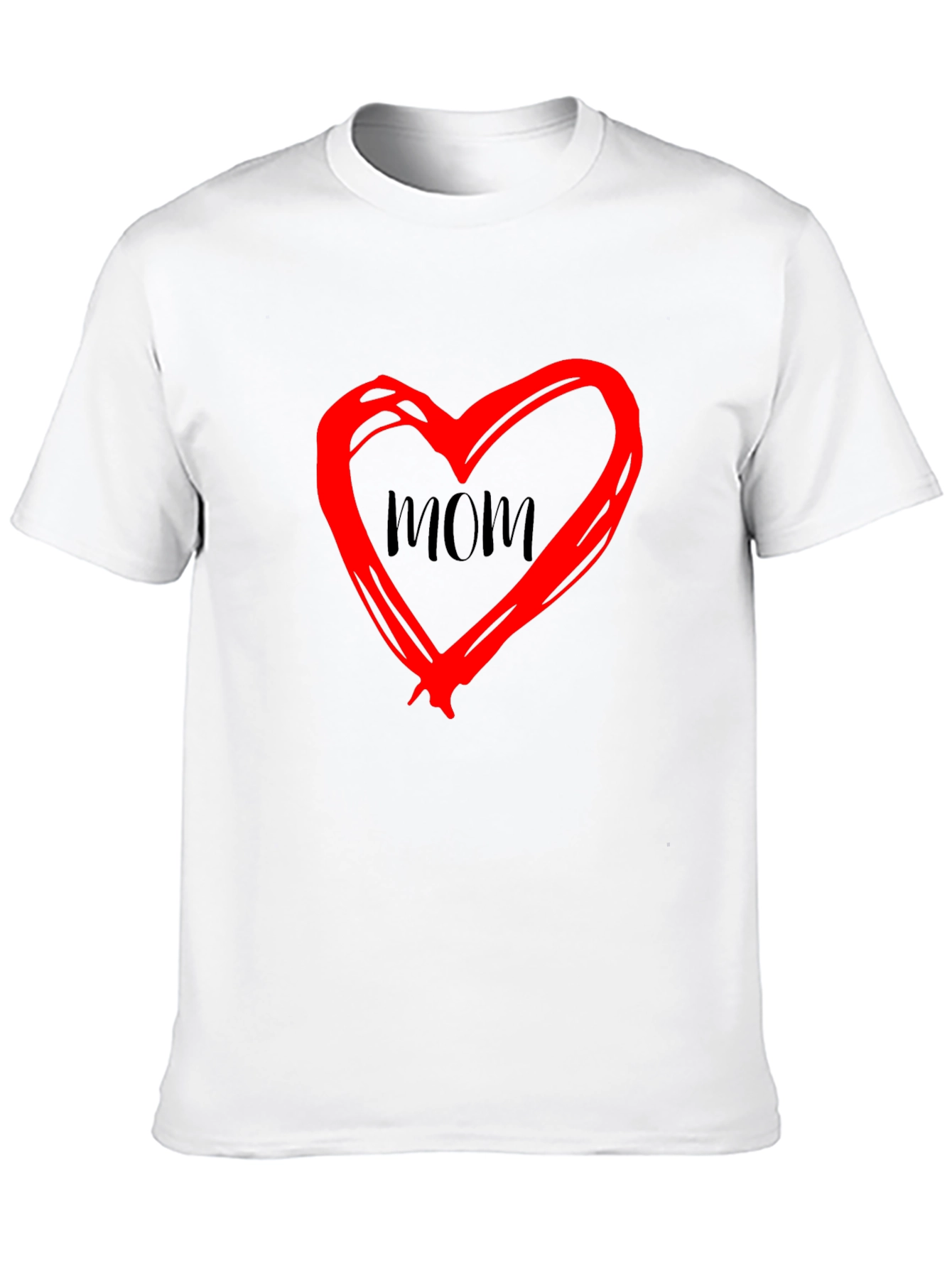 Mom Heart Graphic Black T-Shirt