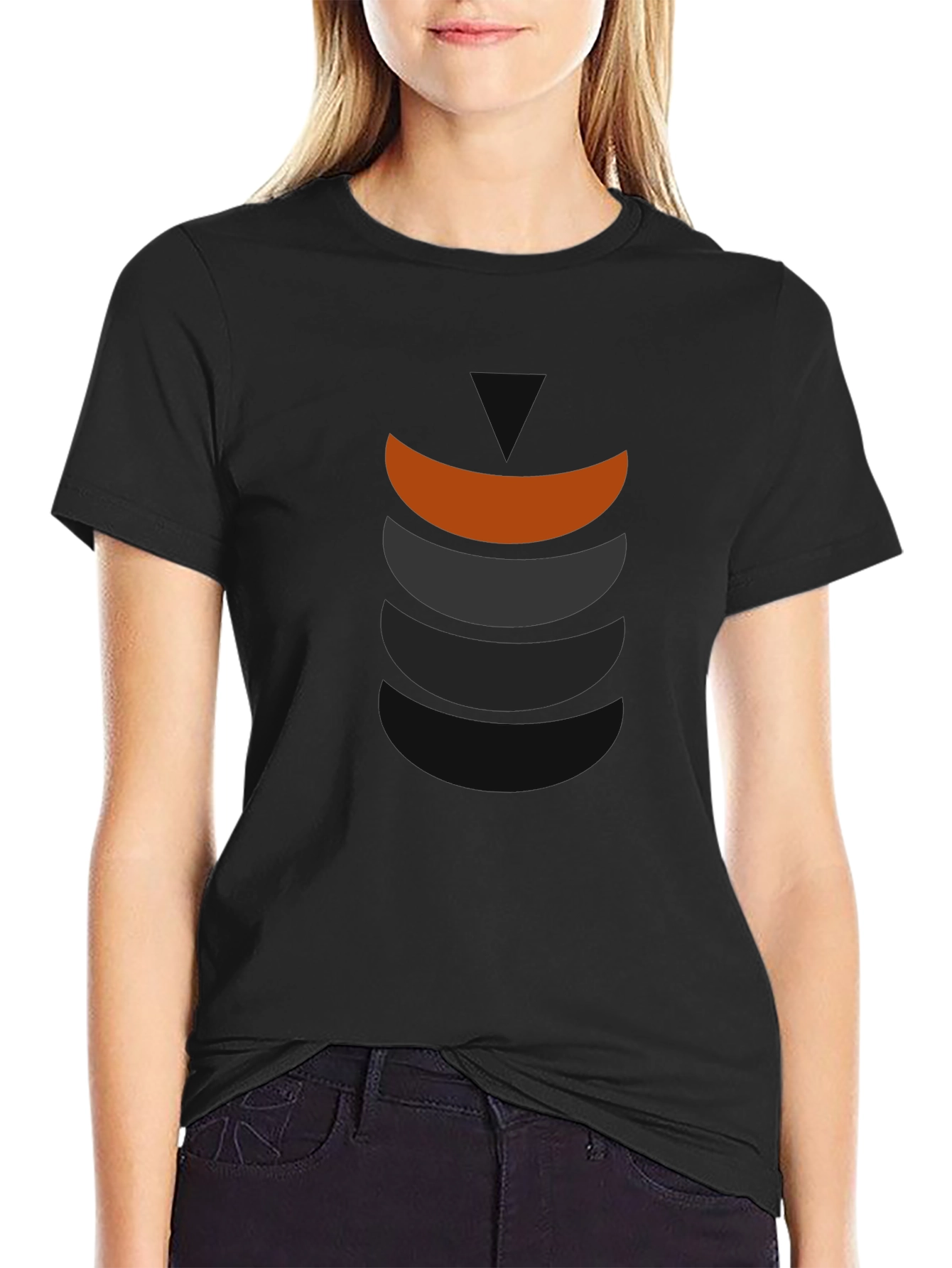 Modern Graphic Tee - Stylish Curved Block Design