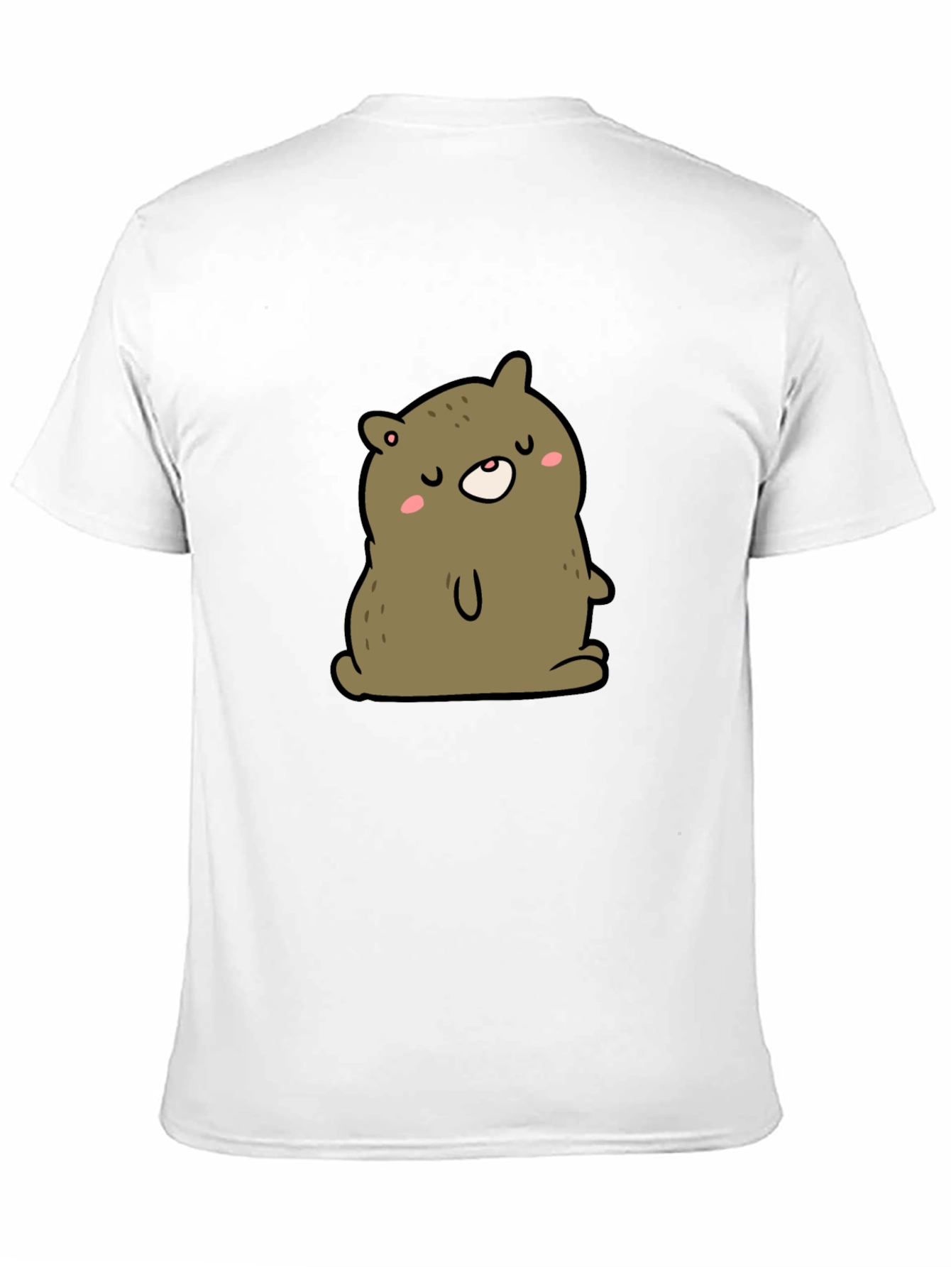 Cute Bear Cartoon Graphic Black T-Shirt