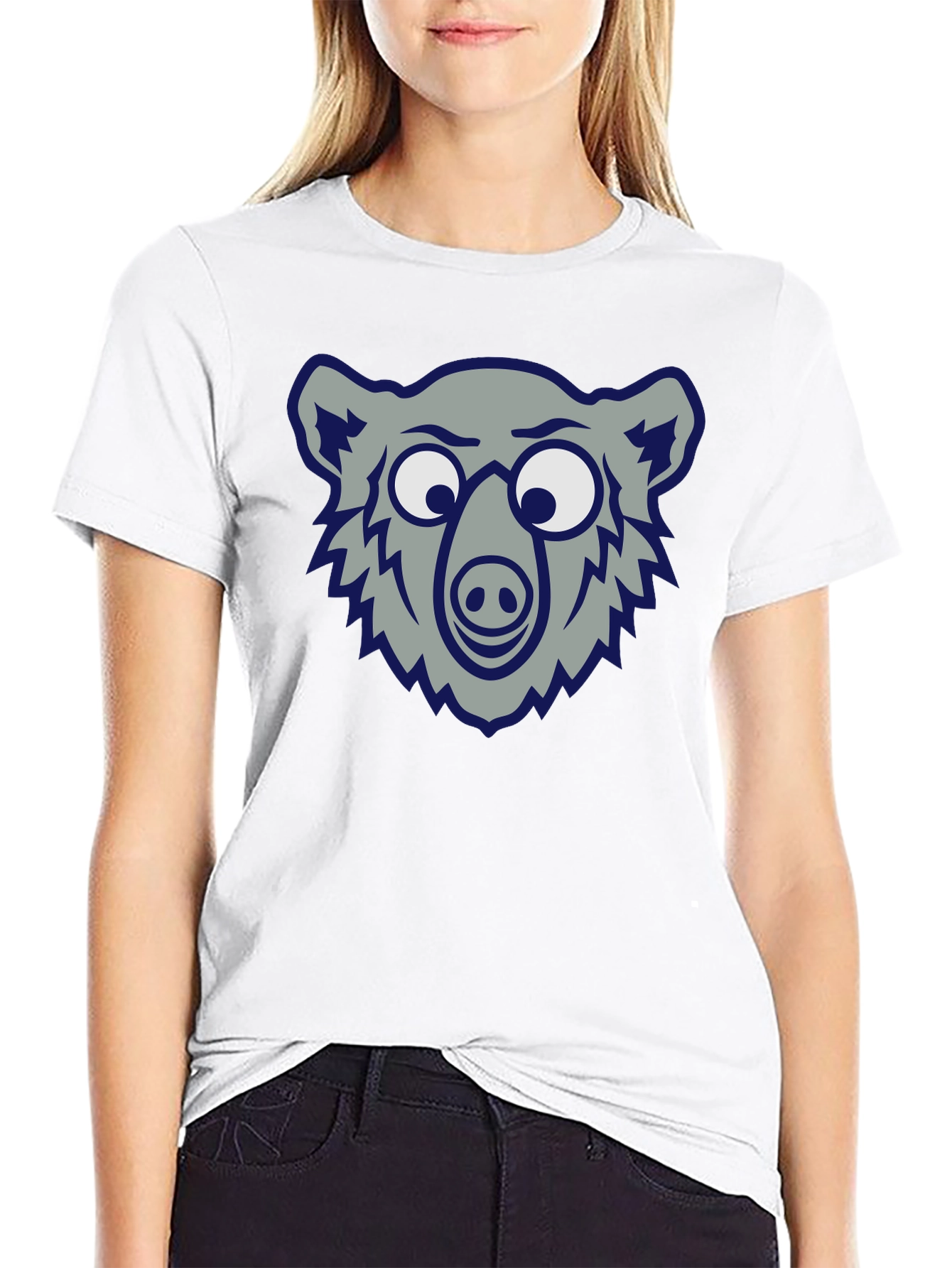 Funny Bear Graphic Tee - Soft Cotton Blend