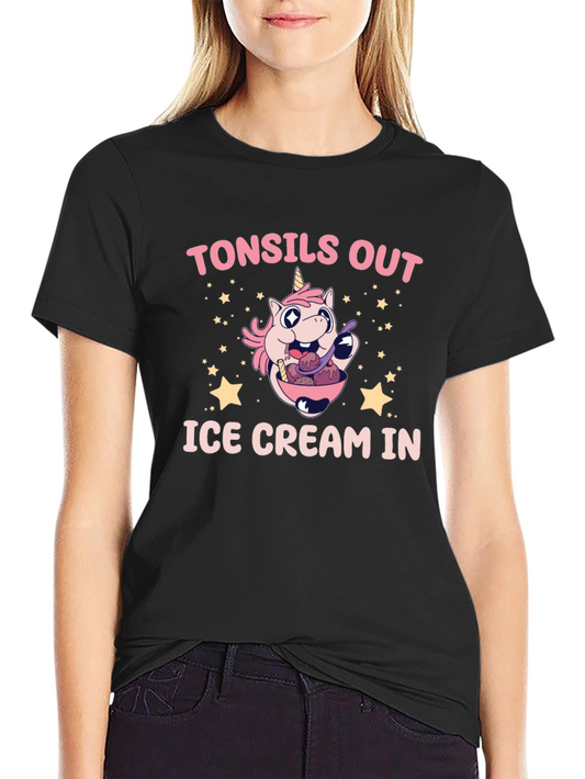 Tonsils Out Ice Cream In Unicorn Graphic Tee