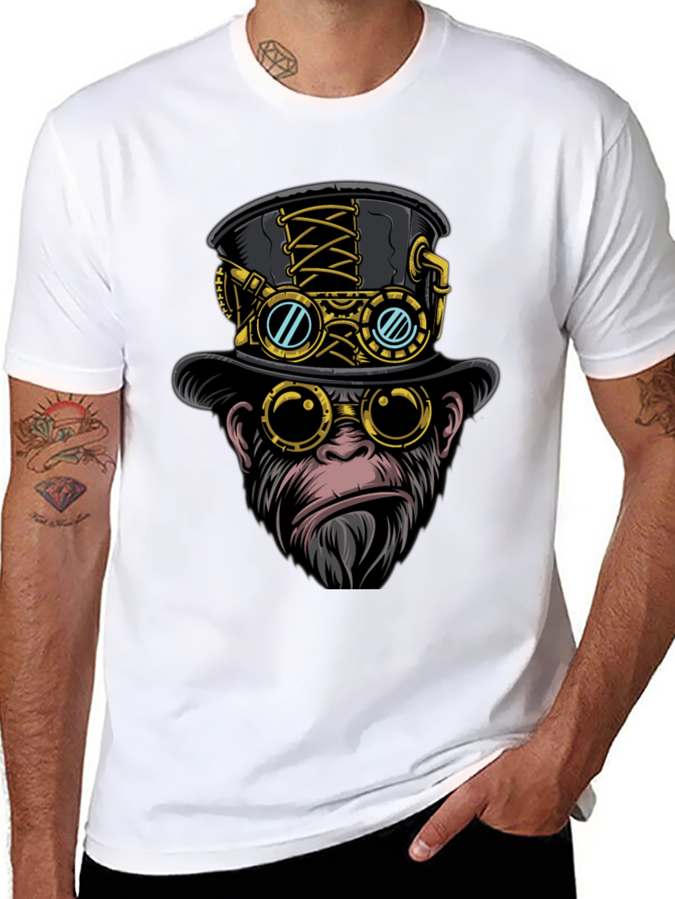 Steampunk Monkey T-Shirt - Unique Graphic Tee