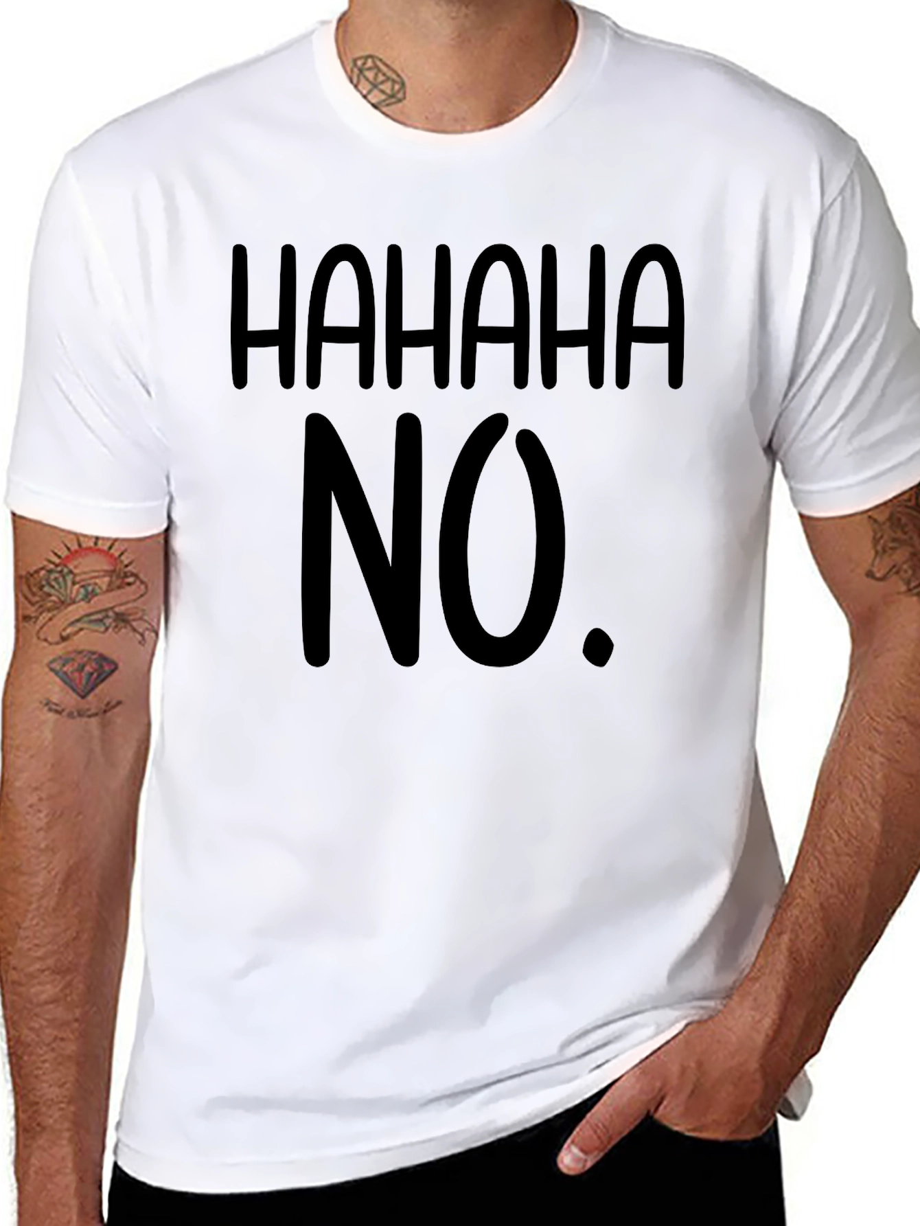 HAHAHA NO. Black Graphic Tee