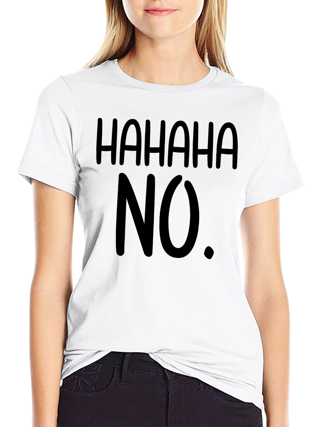 HAHAHA NO. Black Graphic Tee