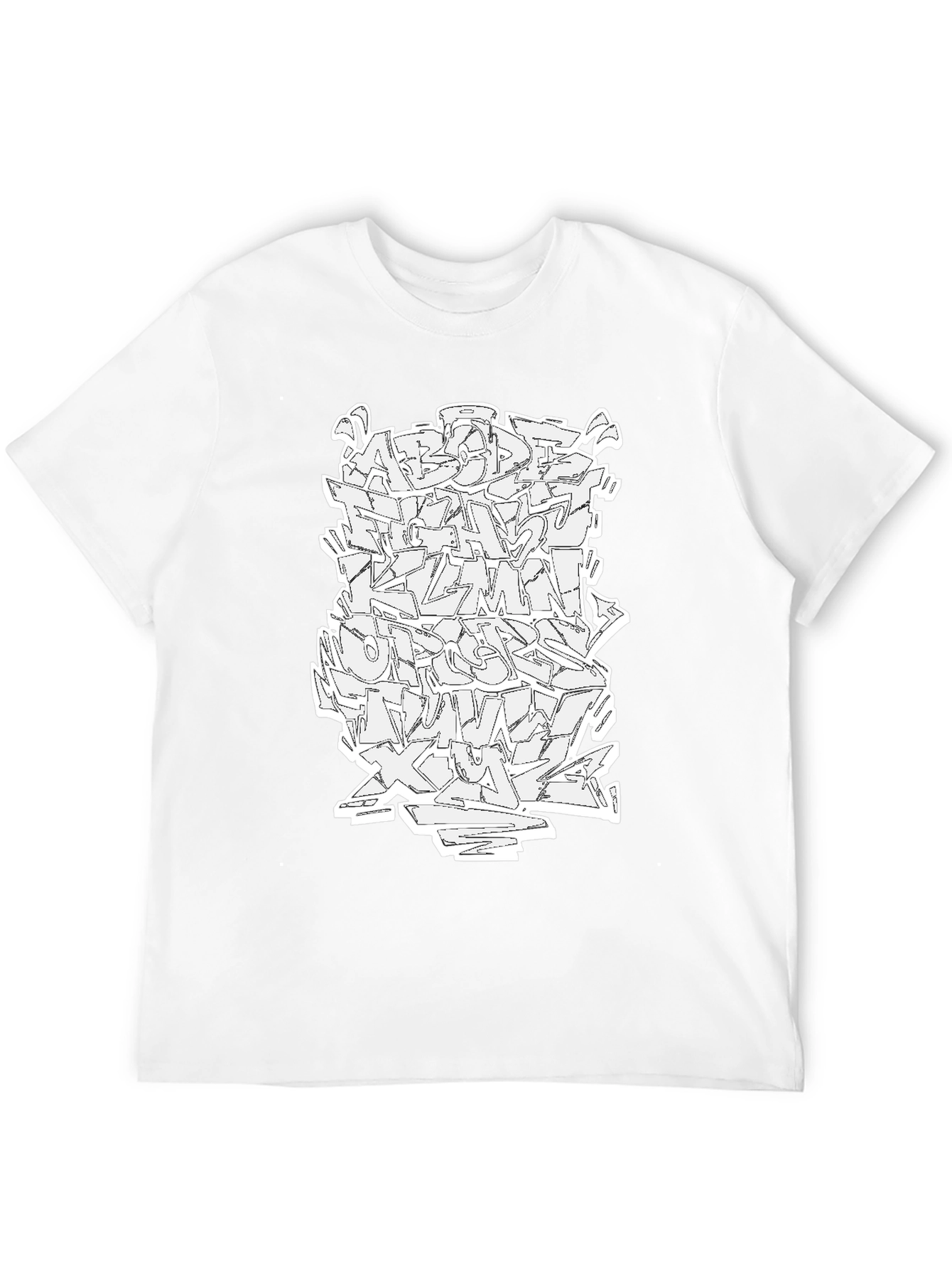 Abstract Graffiti Alphabet Graphic T-Shirt