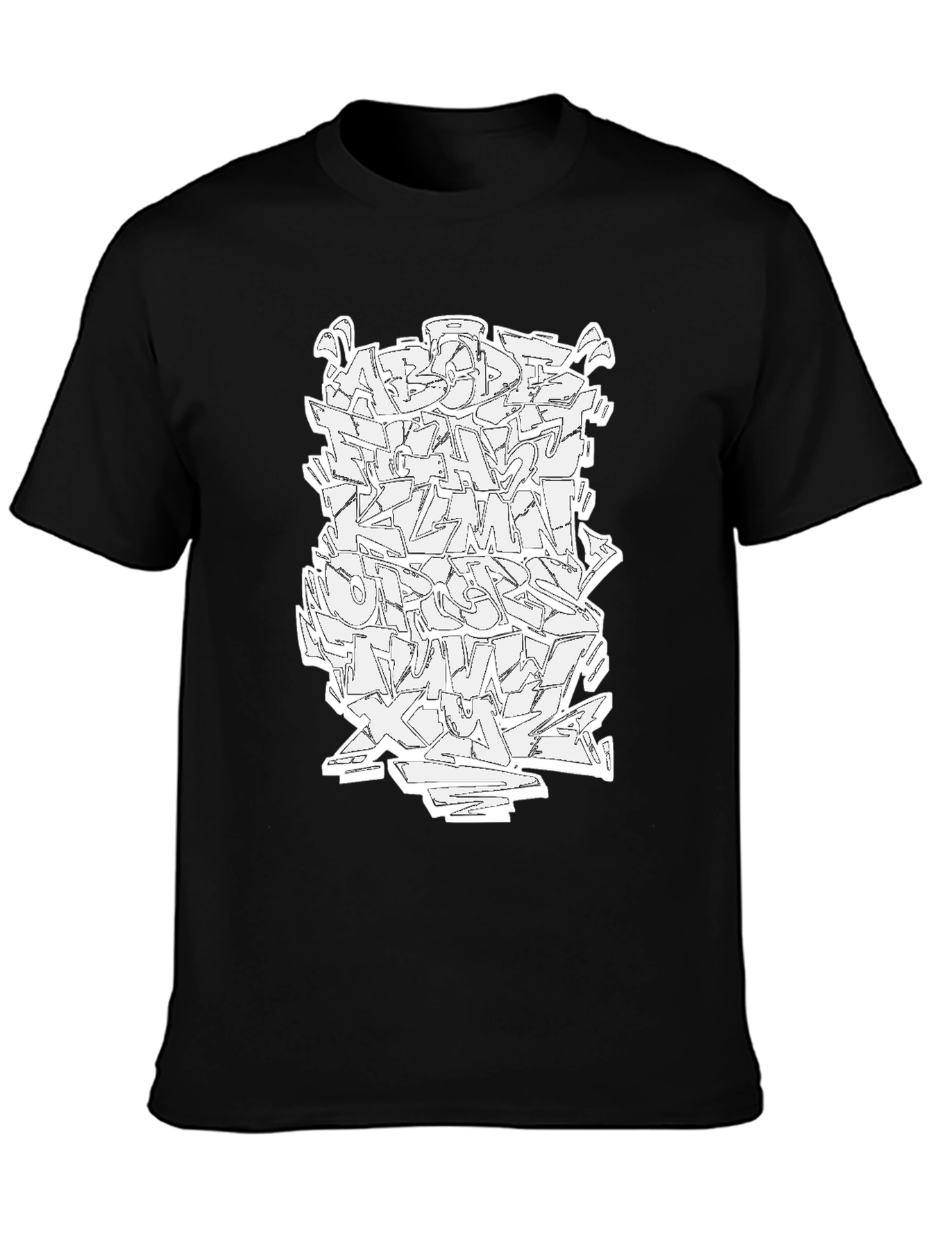 Abstract Graffiti Alphabet Graphic T-Shirt