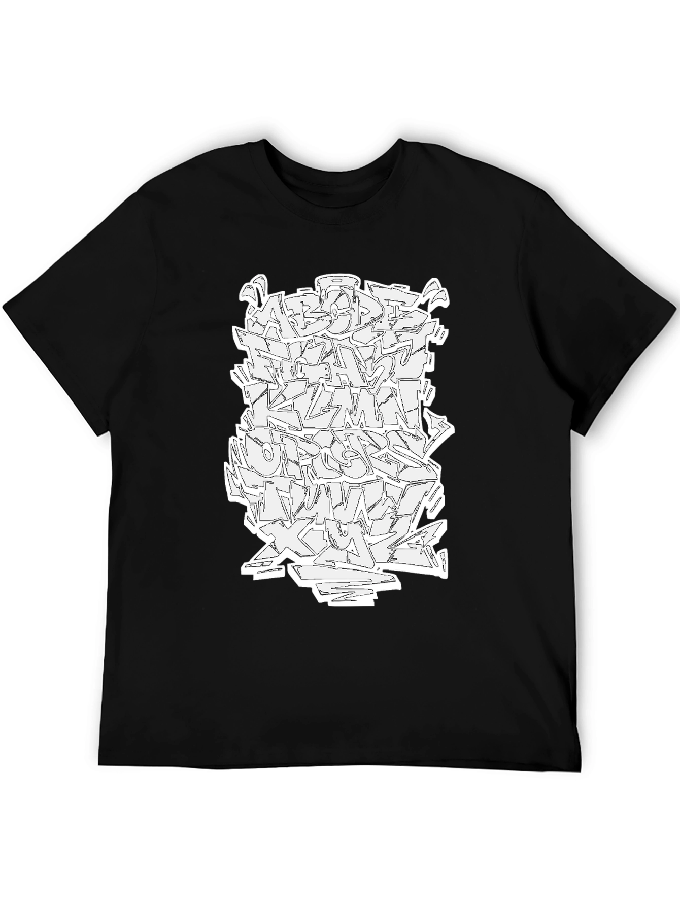 Abstract Graffiti Alphabet Graphic T-Shirt