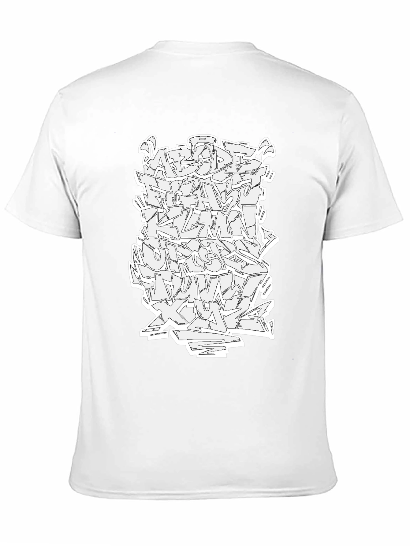 Abstract Graffiti Alphabet Graphic T-Shirt