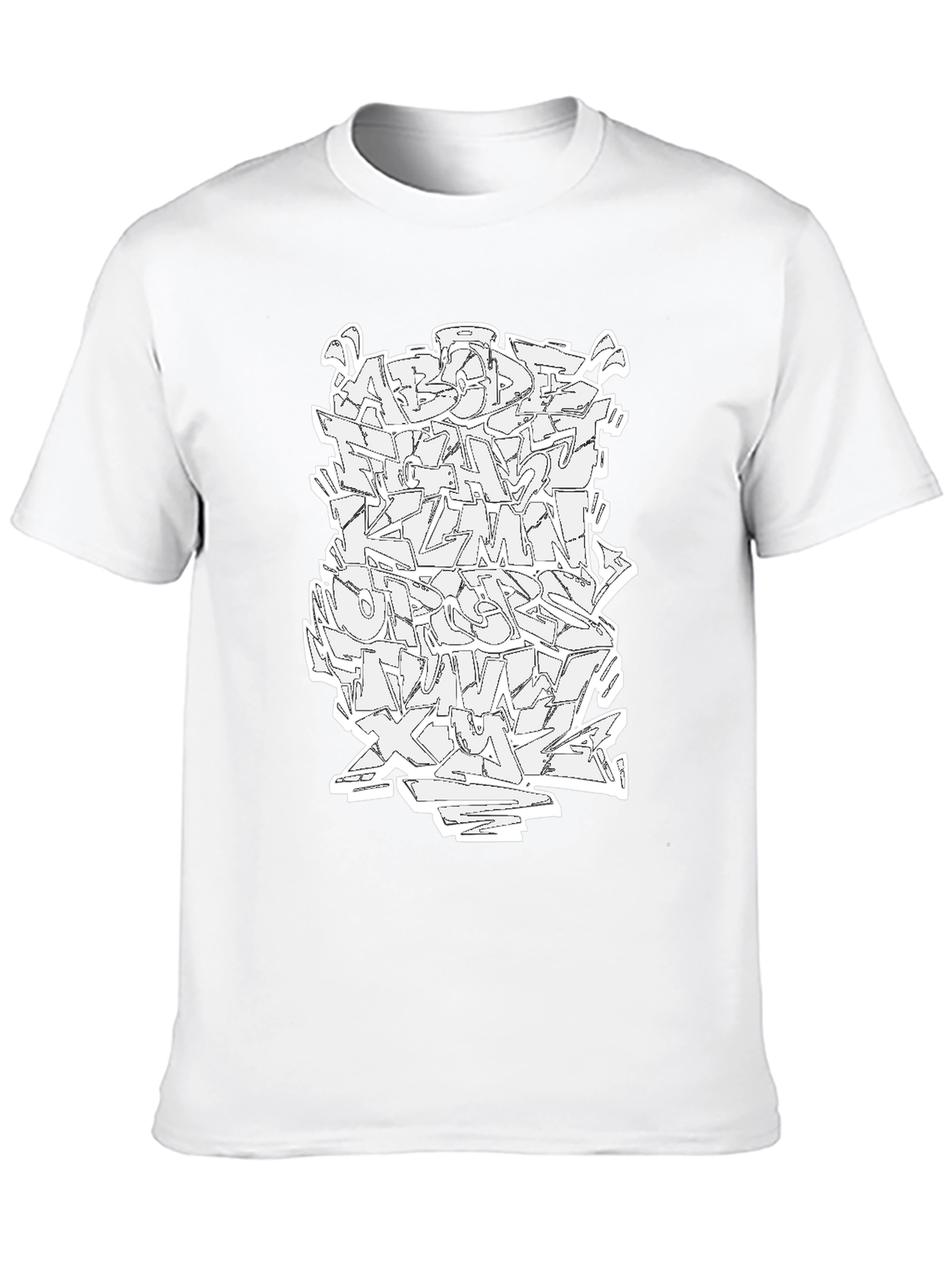 Abstract Graffiti Alphabet Graphic T-Shirt