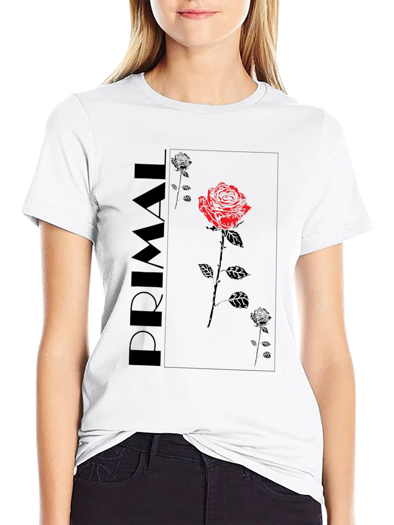 Primal Rose Graphic Tee - Black