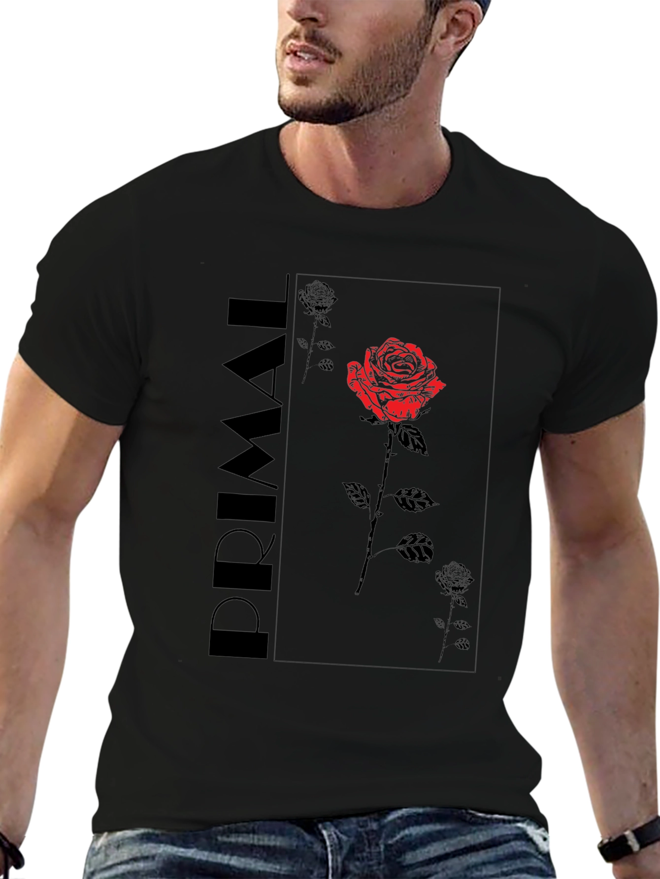 Primal Rose Graphic Tee - Black