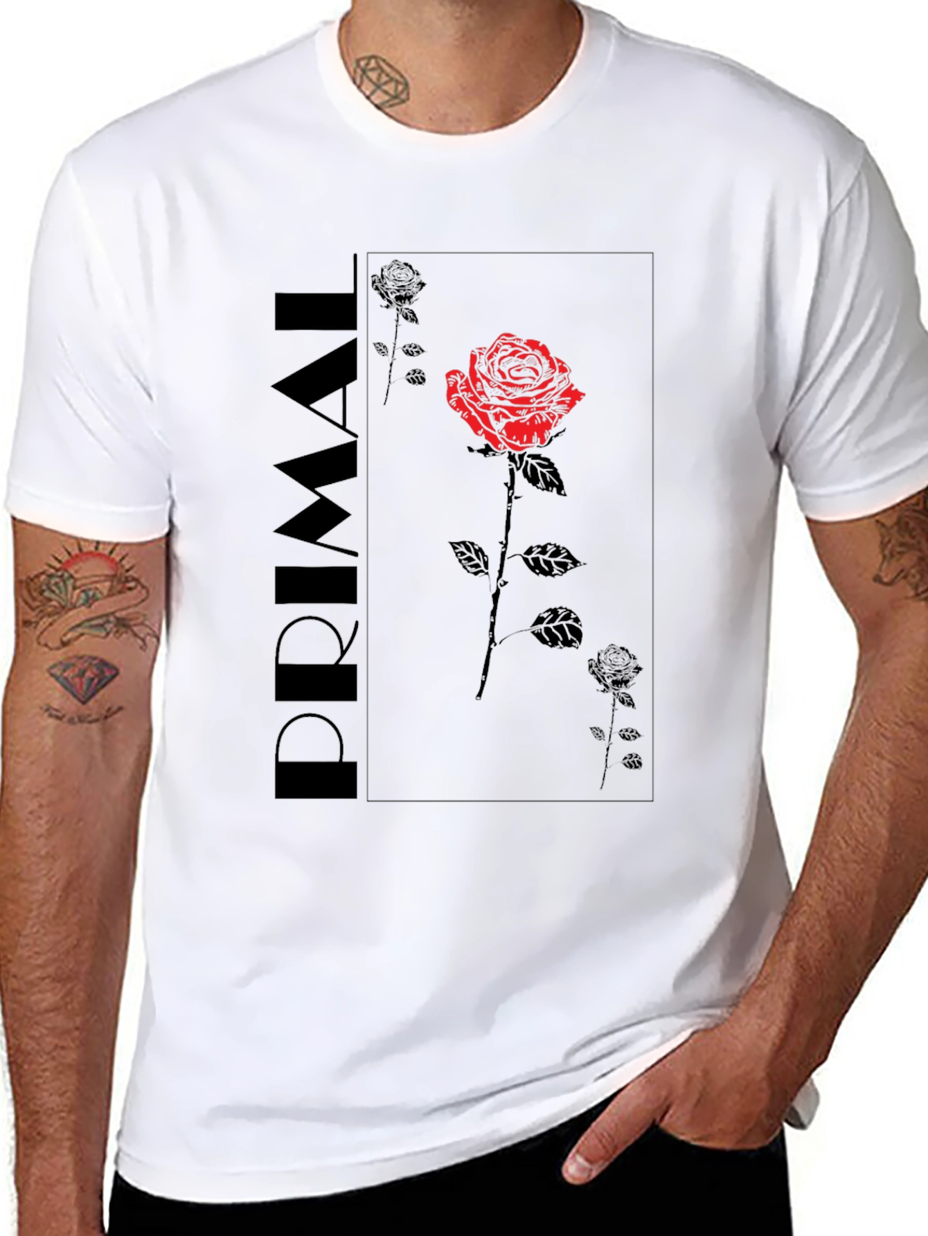 Primal Rose Graphic Tee - Black