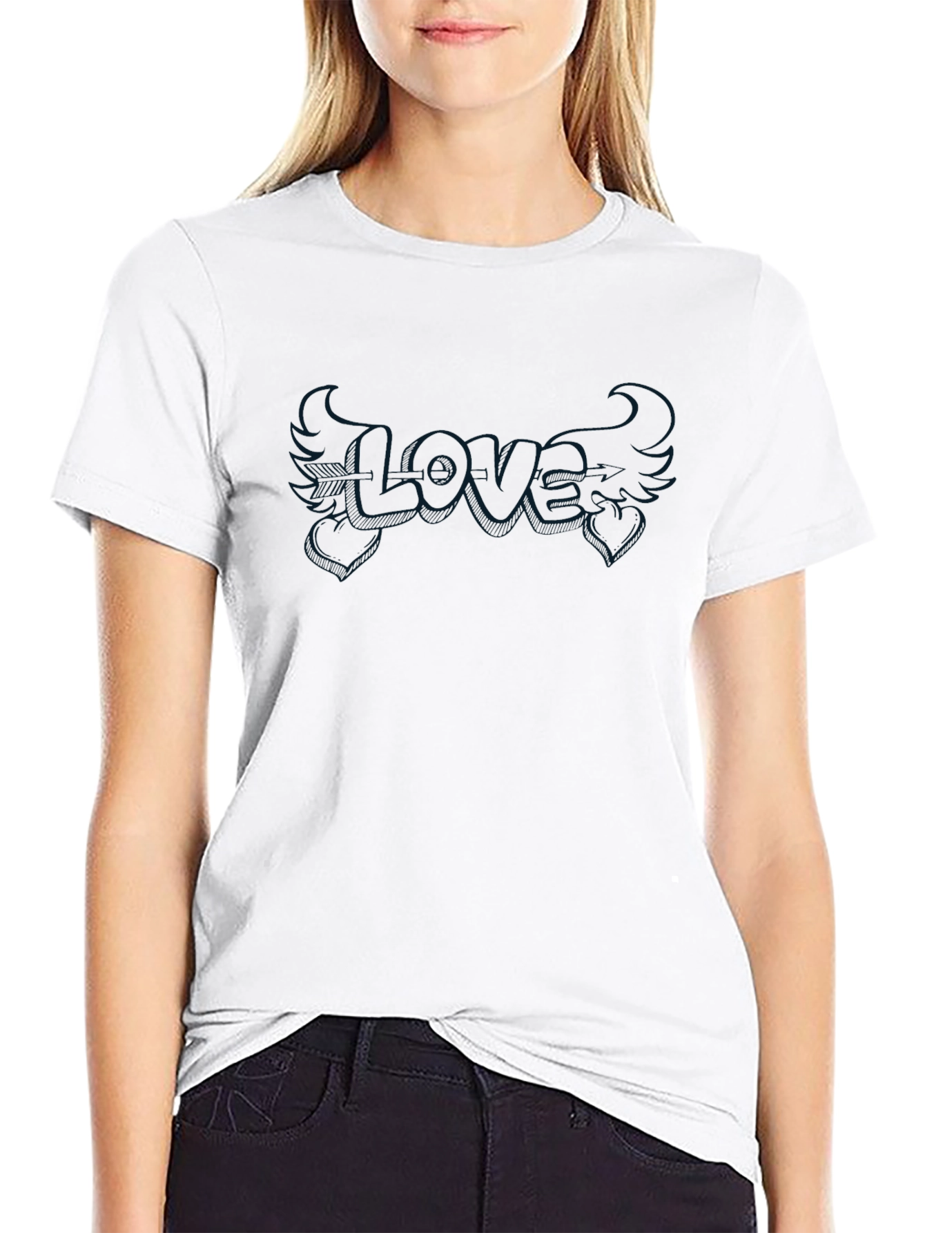 Black Love Graphic Tee - Soft & Stylish