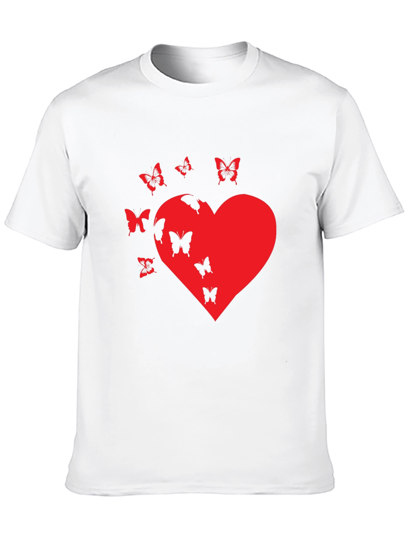 Butterfly Heart Graphic T-Shirt - Casual Black Tee