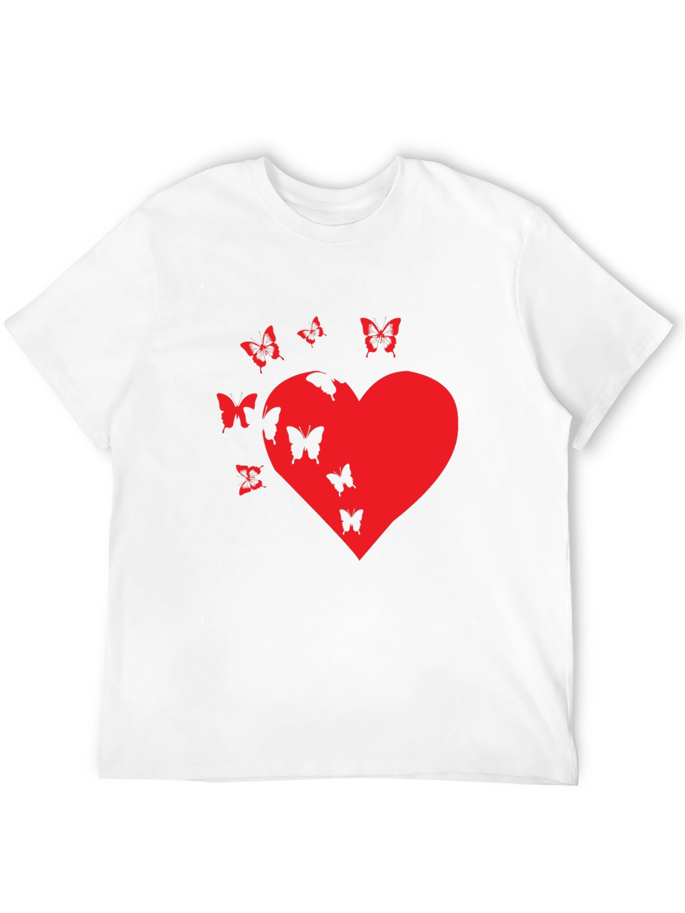 Butterfly Heart Graphic T-Shirt - Casual Black Tee